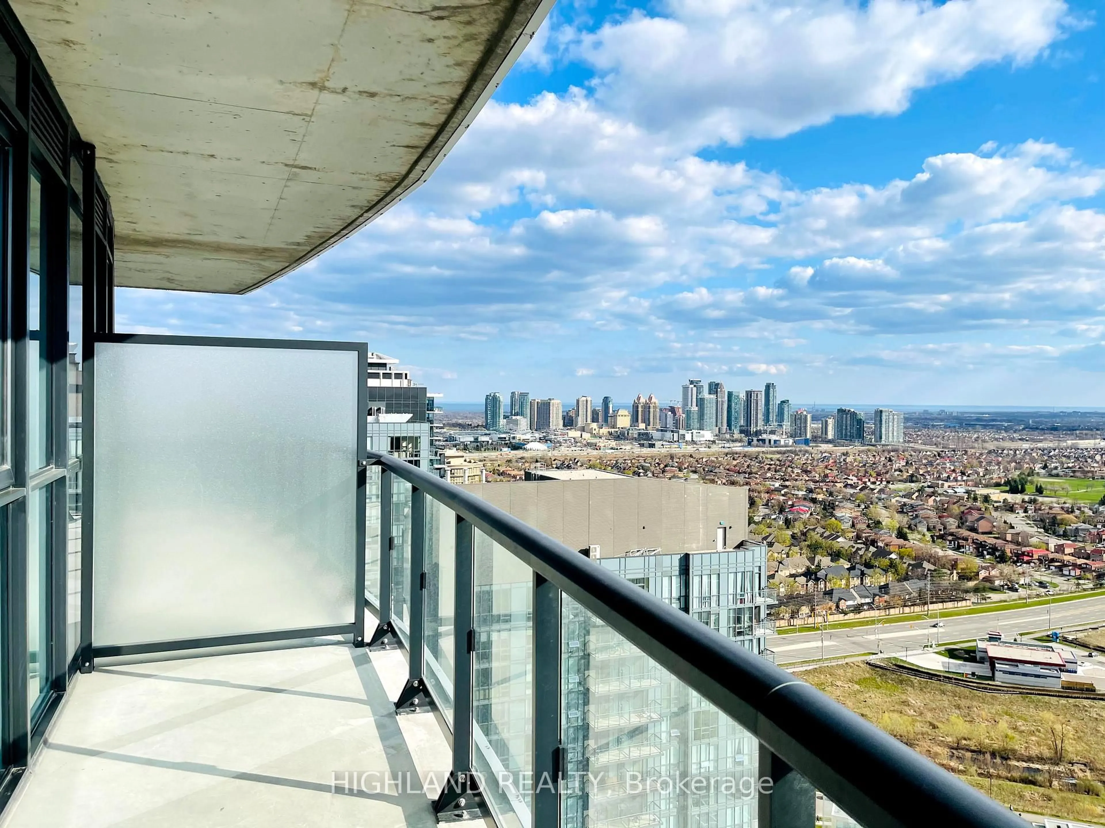 Balcony in the apartment, city buildings view from balcony for 35 Watergarden Dr #2716, Mississauga Ontario L5R 0G8