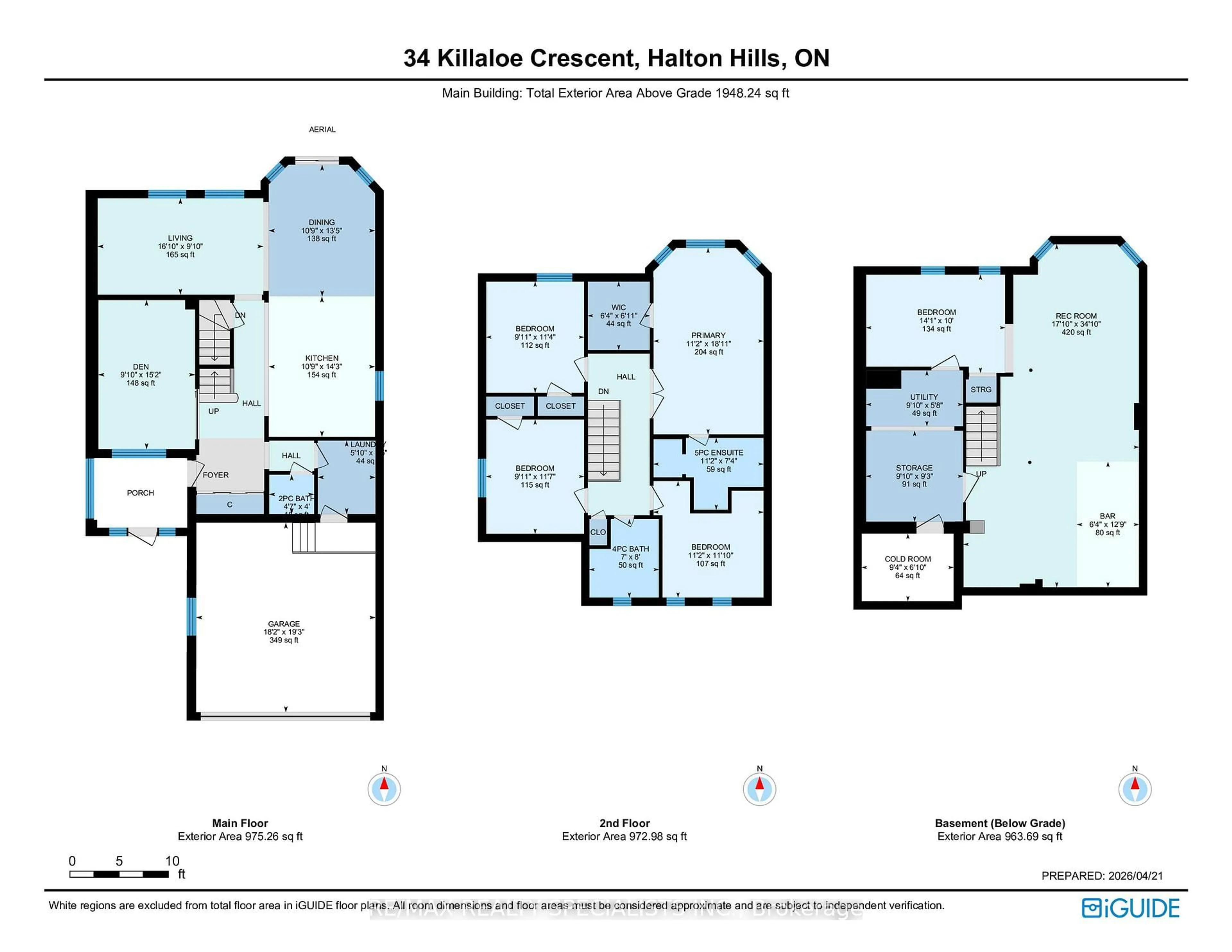 Floor plan for 34 Killaloe Cres, Halton Hills Ontario L7G 5N2