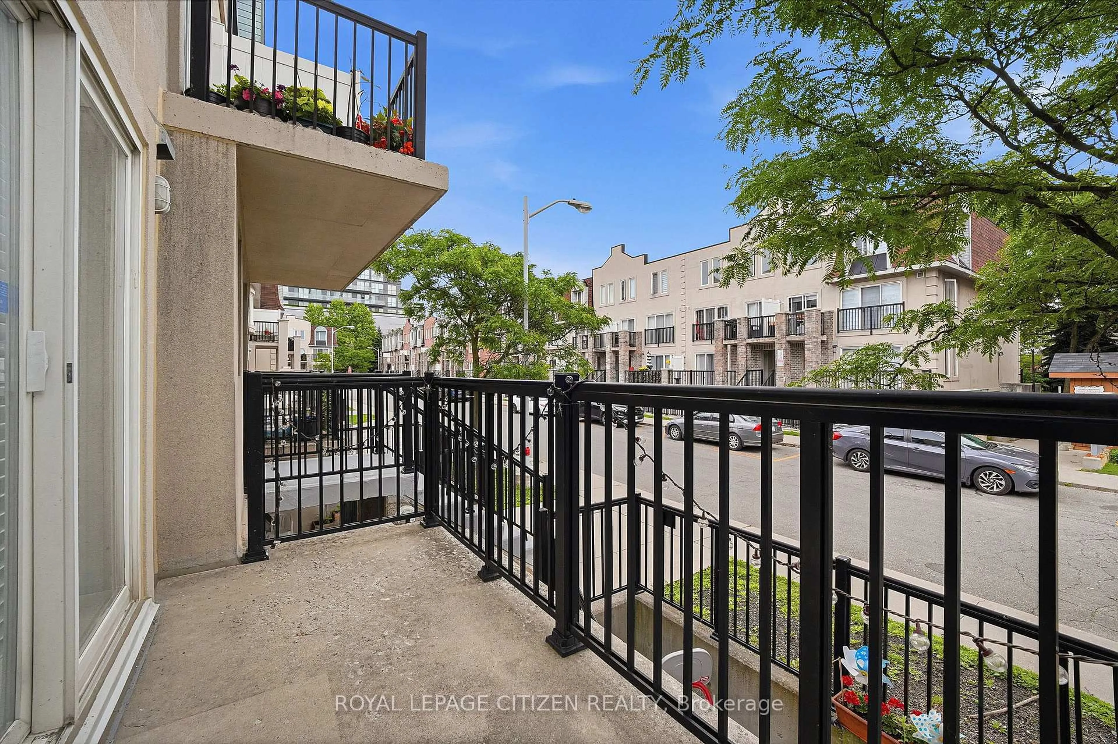 Patio, city buildings view from balcony for 75 George Appleton Way #2048, Toronto Ontario M3M 0A2