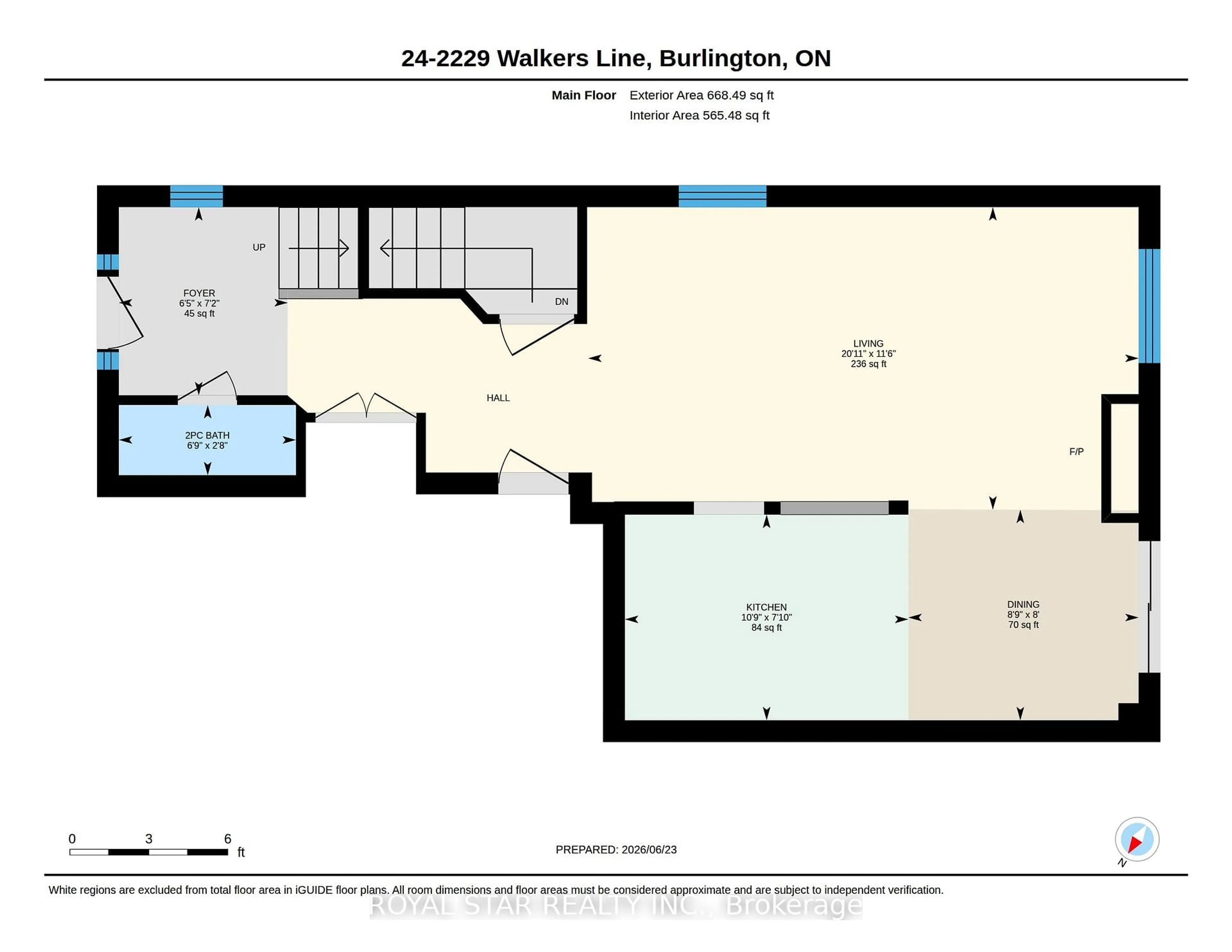 Floor plan for 2229 Walkers Line #24, Burlington Ontario L7M 4X4