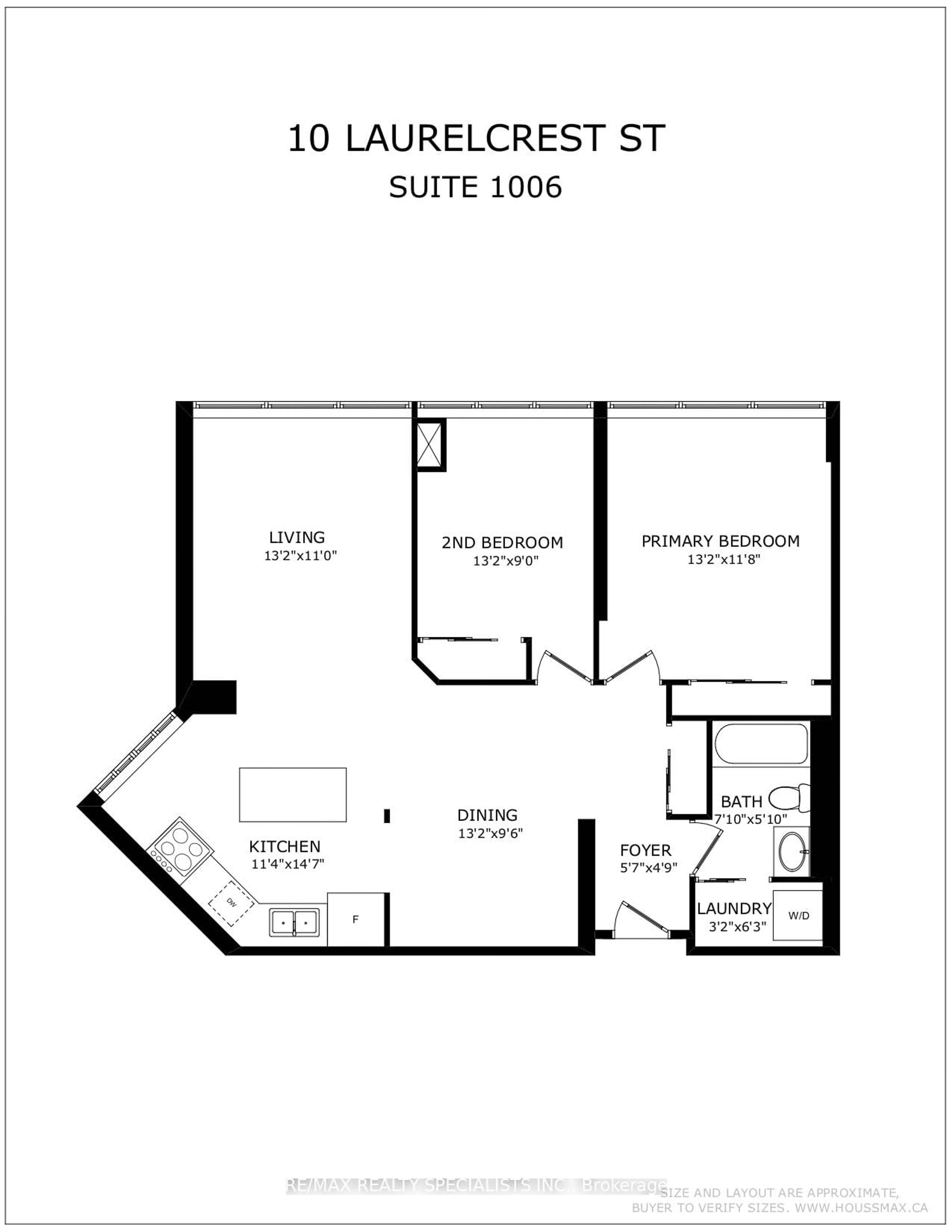 Floor plan for 10 Laurelcrest St #1006, Brampton Ontario L6S 5Y3