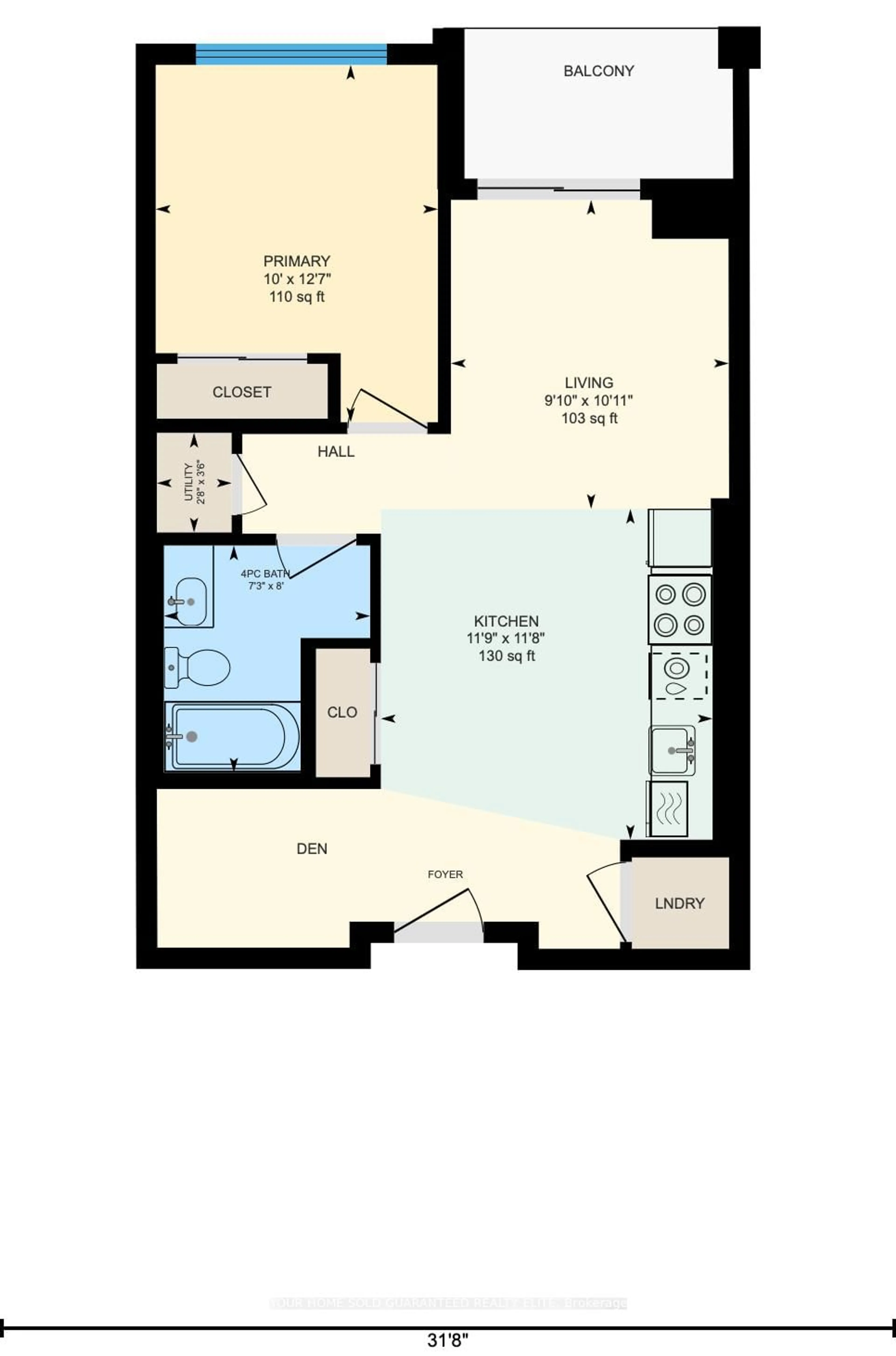 Floor plan for 457 Plains Rd #322, Burlington Ontario L7T 0B8