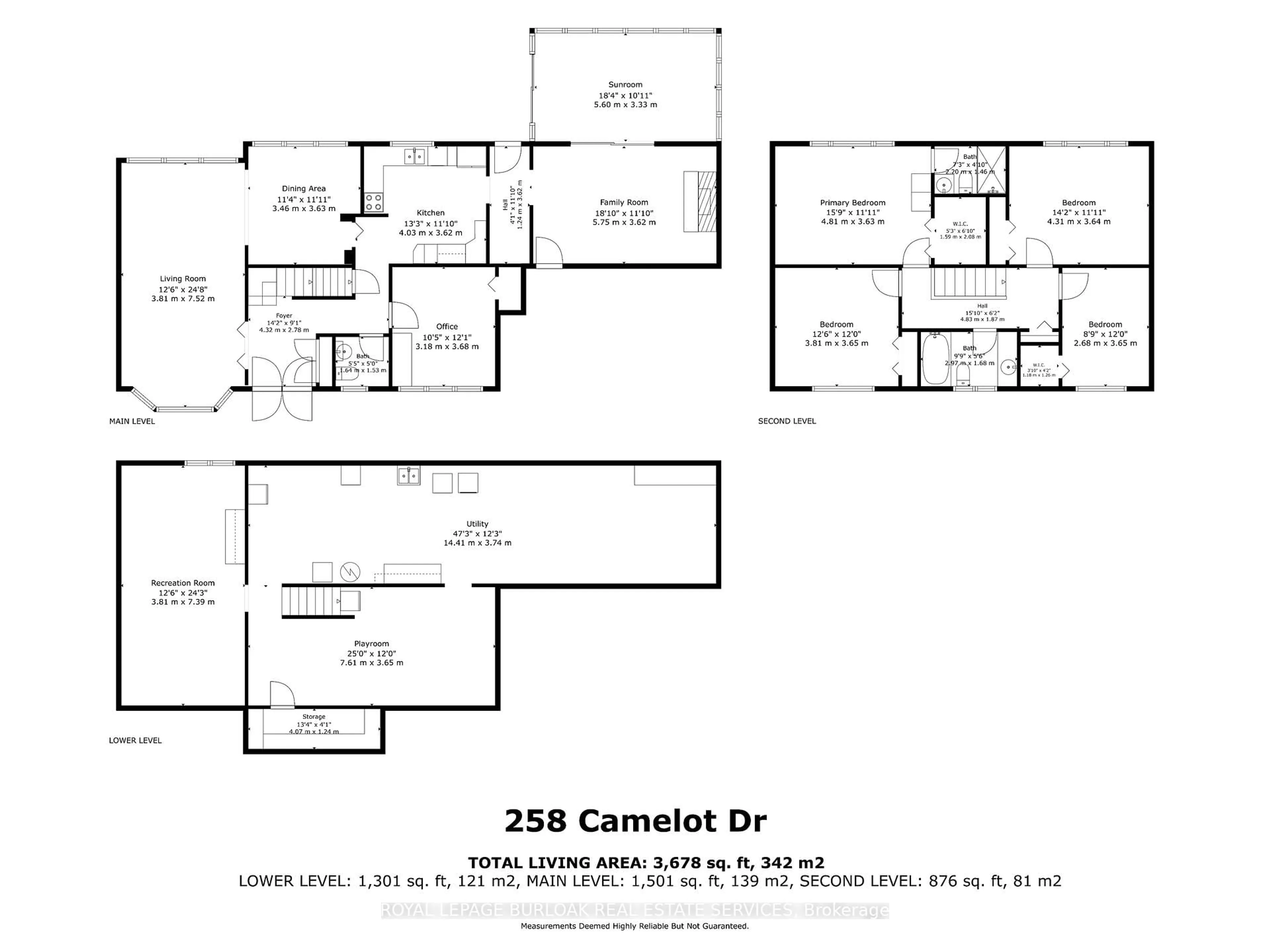 Floor plan for 258 Camelot Dr, Burlington Ontario L7L 2G1