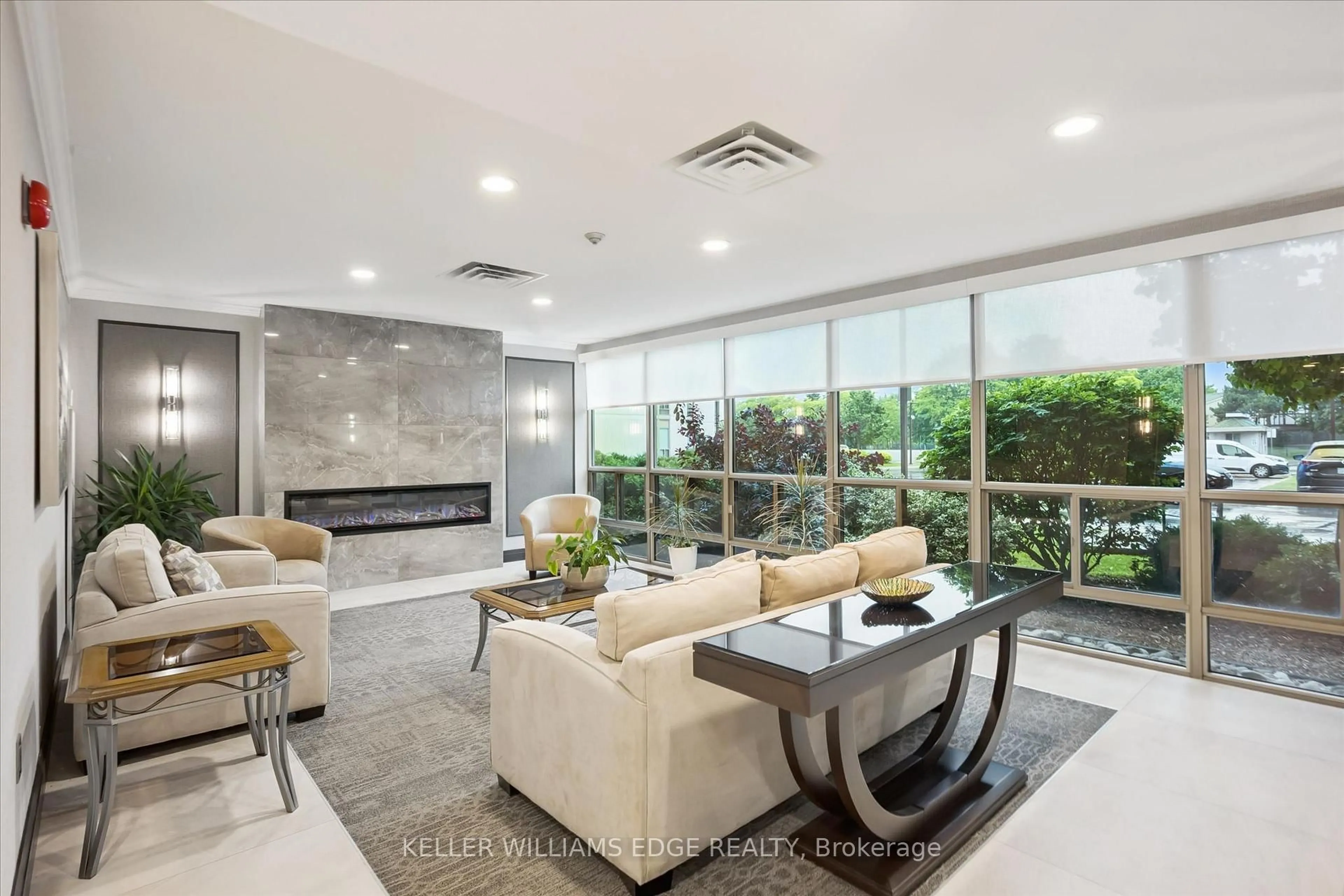 Living room with furniture, ceramic/tile floor for 5080 Pinedale Ave #1105, Burlington Ontario L5L 5V7