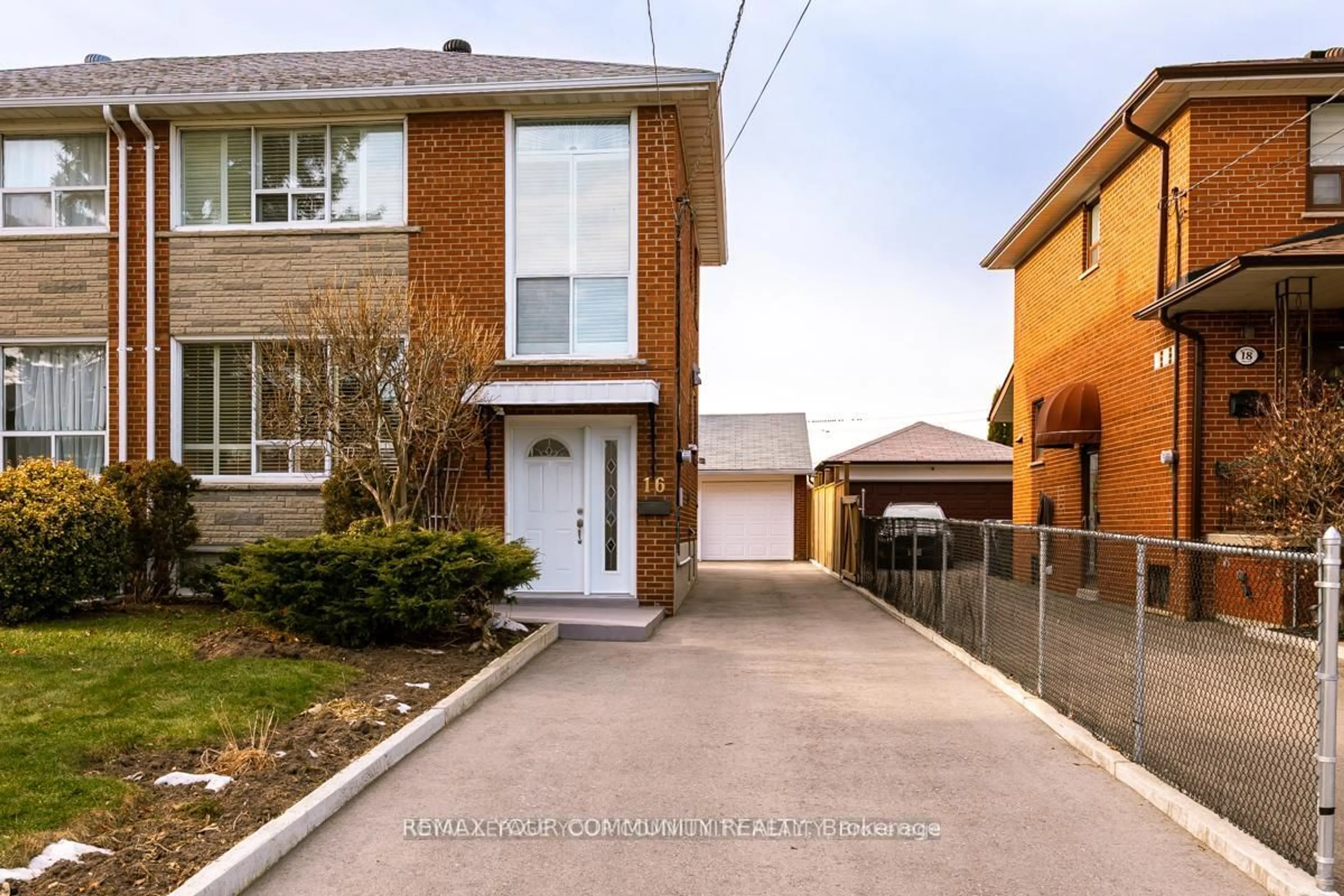 Home with brick exterior material, street for 16 Martini Dr, Toronto Ontario M6M 4X5