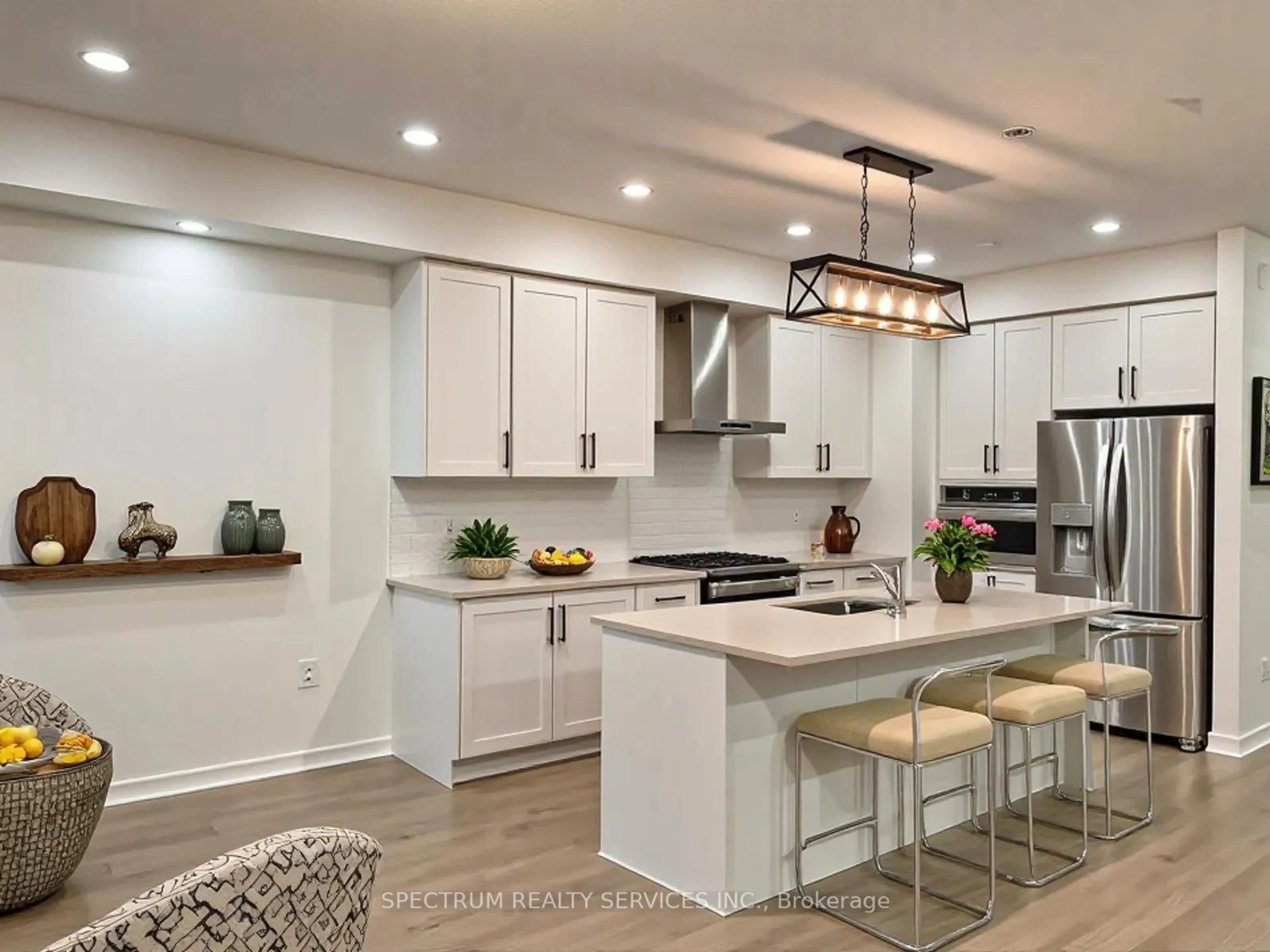 Open concept kitchen, ceramic/tile floor for 1437 Watercres Way, Milton Ontario L9T 2X5