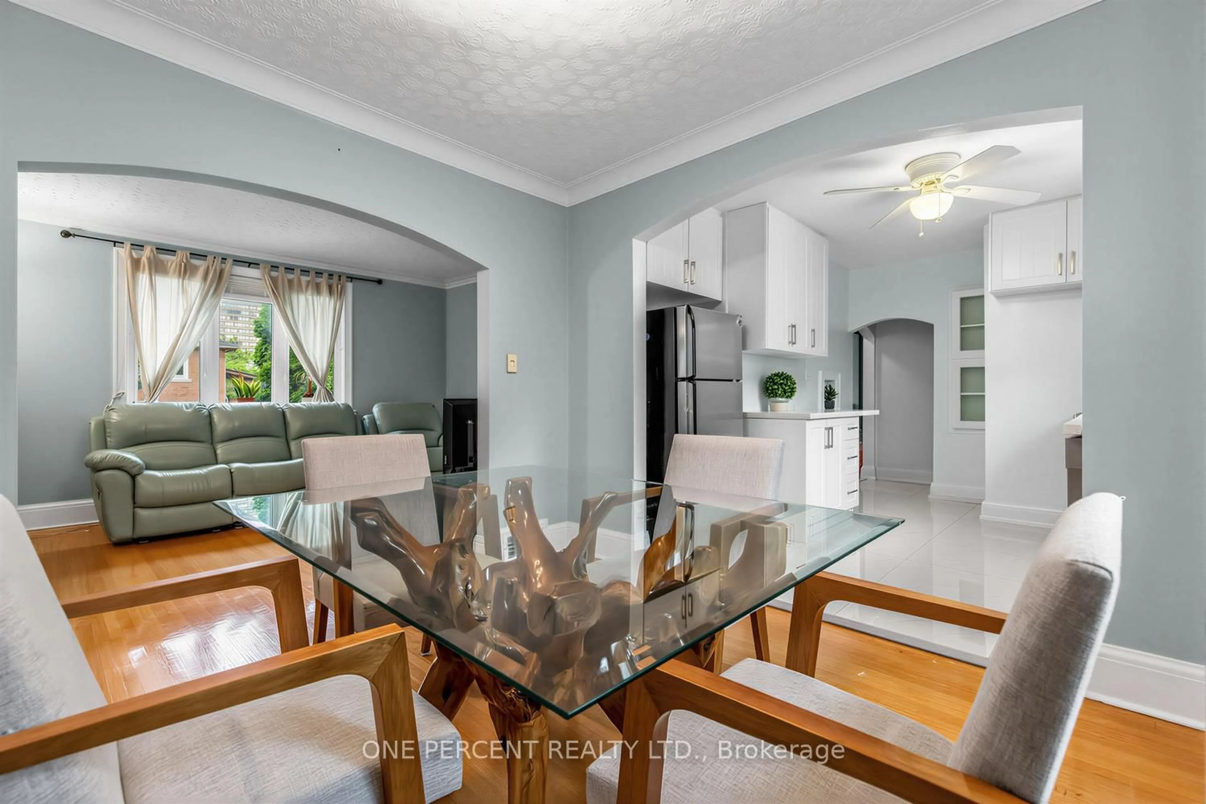 Dining room, ceramic/tile floor for 107 Lonborough Ave, Toronto Ontario M6M 1X9