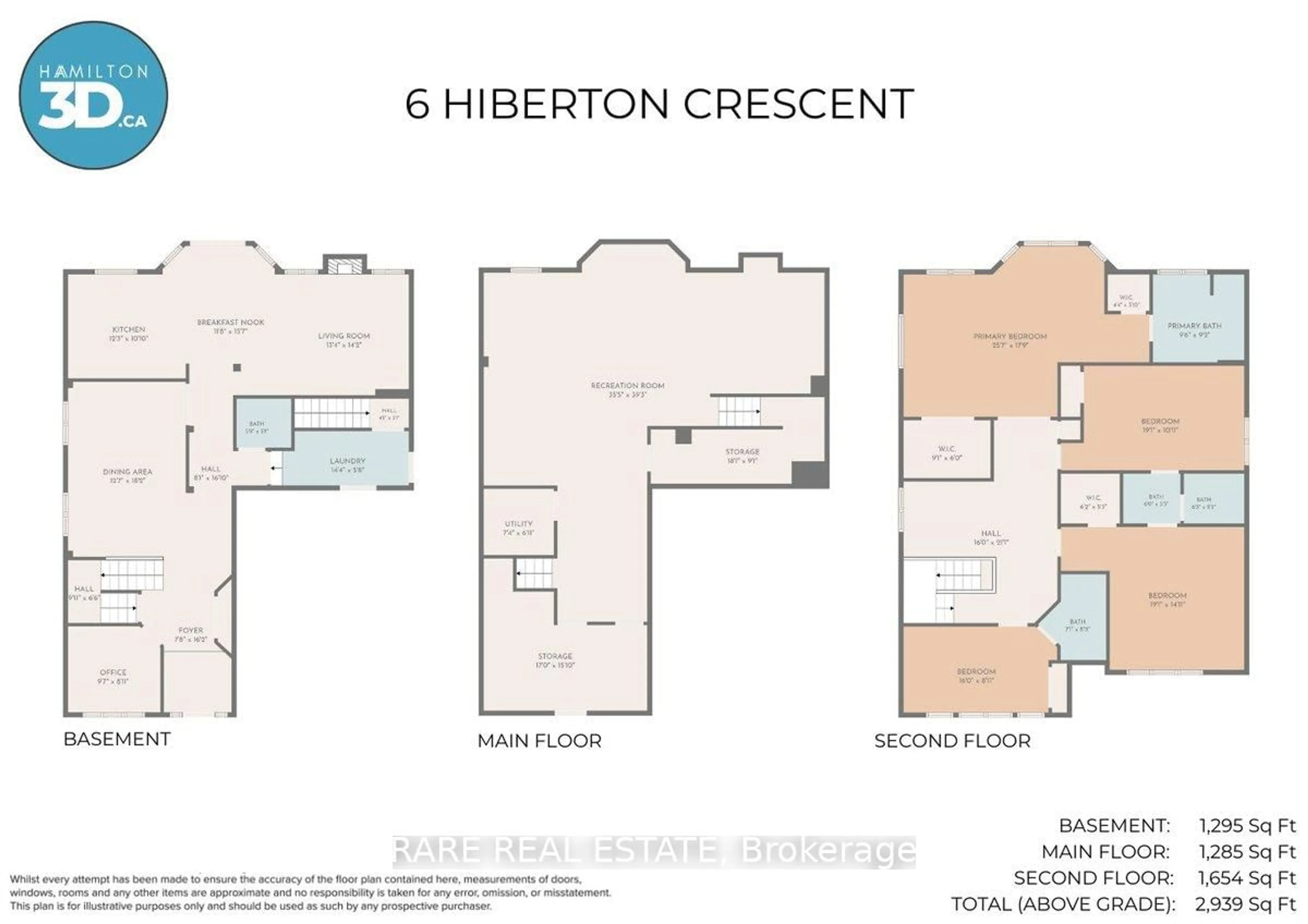 Floor plan for 6 Hiberton Cres, Brampton Ontario L7A 3E2