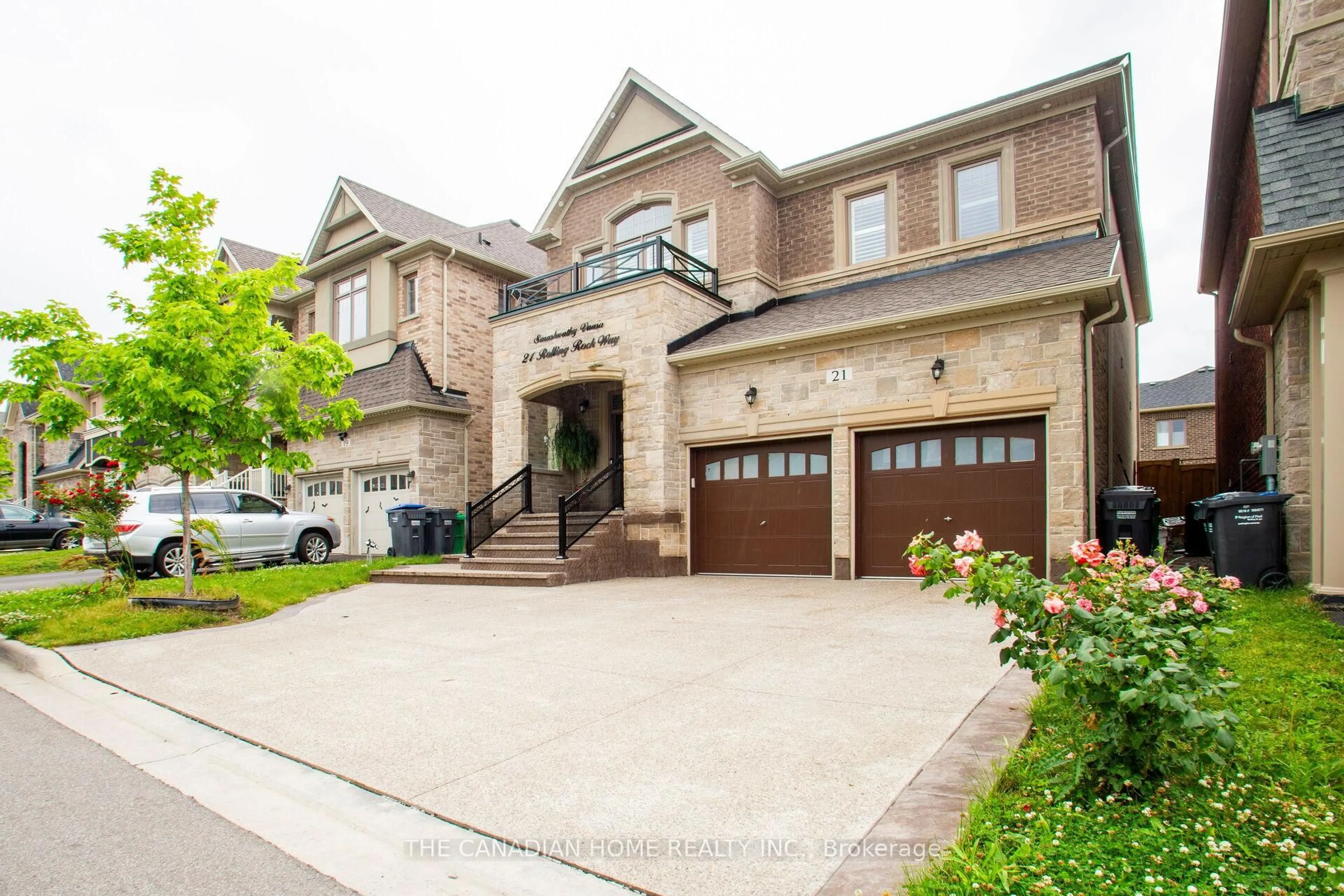 Home with brick exterior material, street for 21 Rolling Rock Way, Brampton Ontario L6Y 6H3