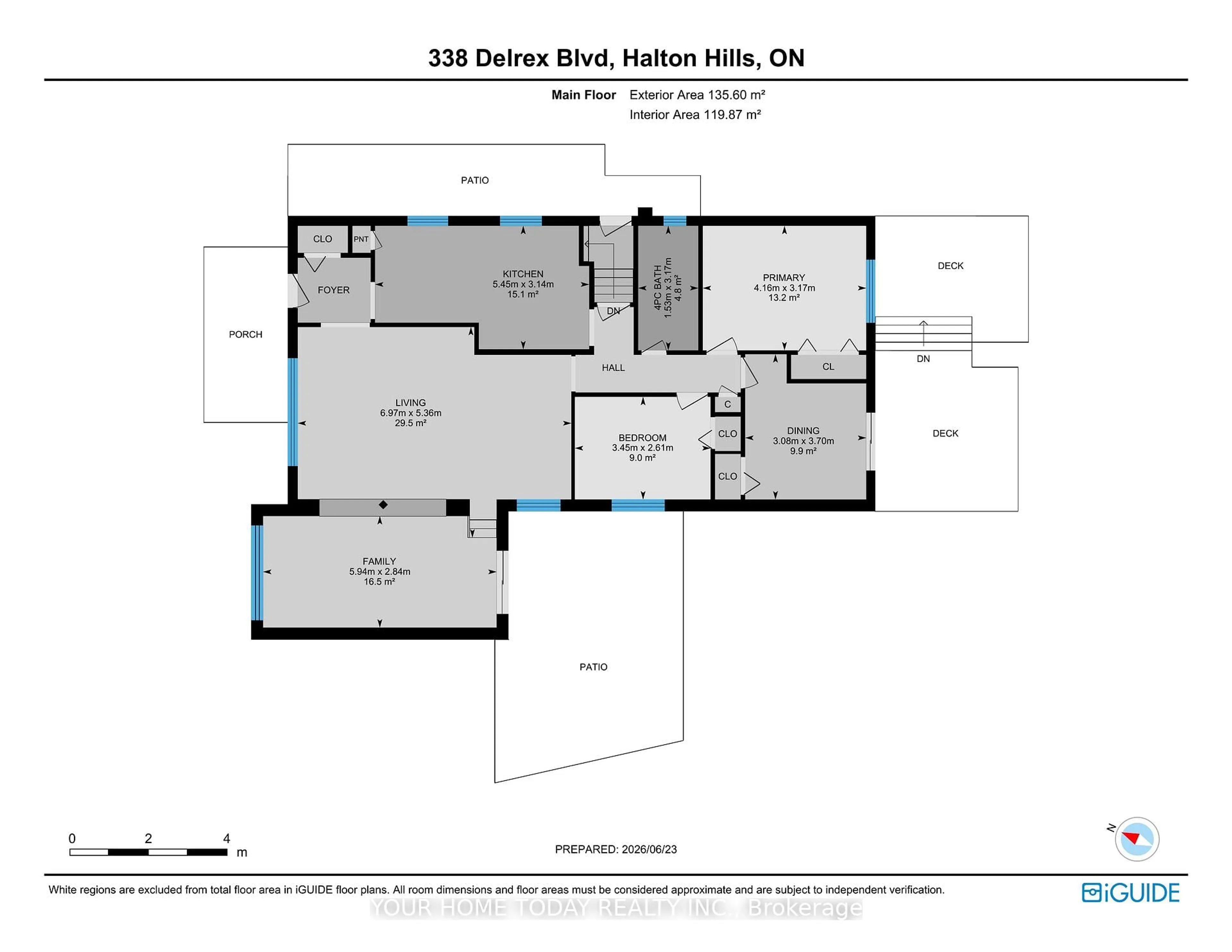 Floor plan for 338 Delrex Blvd, Halton Hills Ontario L7G 4H4