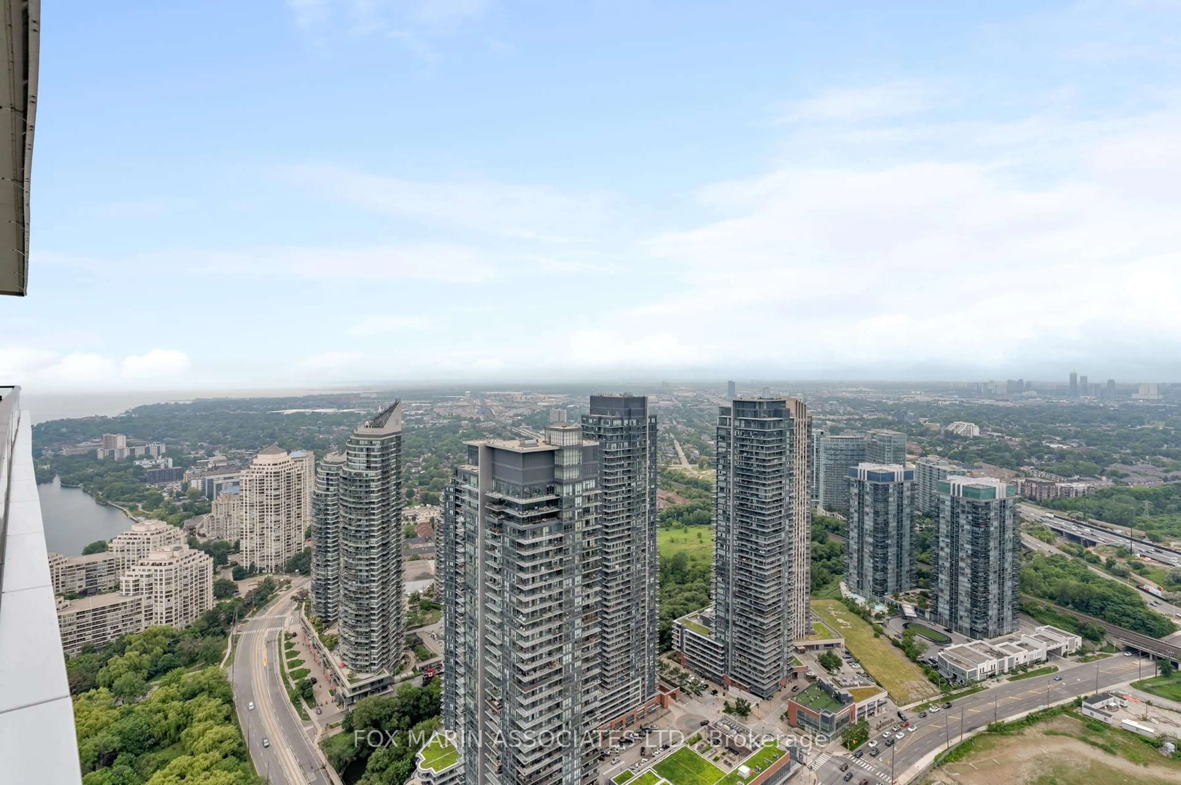 A pic from outside/outdoor area/front of a property/back of a property/a pic from drone, city buildings view from balcony for 30 Shore Breeze Dr #5201, Toronto Ontario M8V 0J1