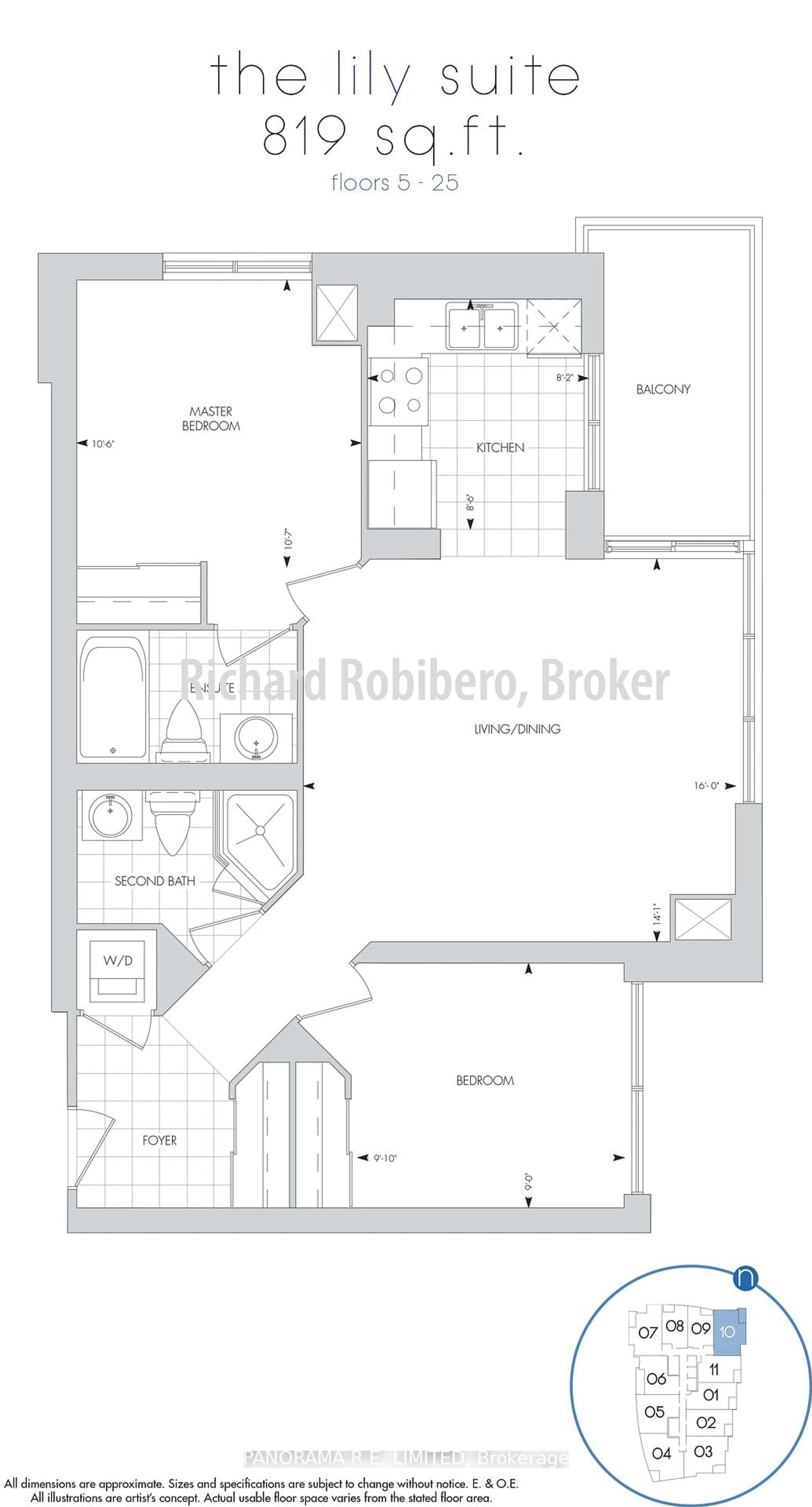 Floor plan for 235 Sherway Gardens Rd #1810, Toronto Ontario M9C 0A2