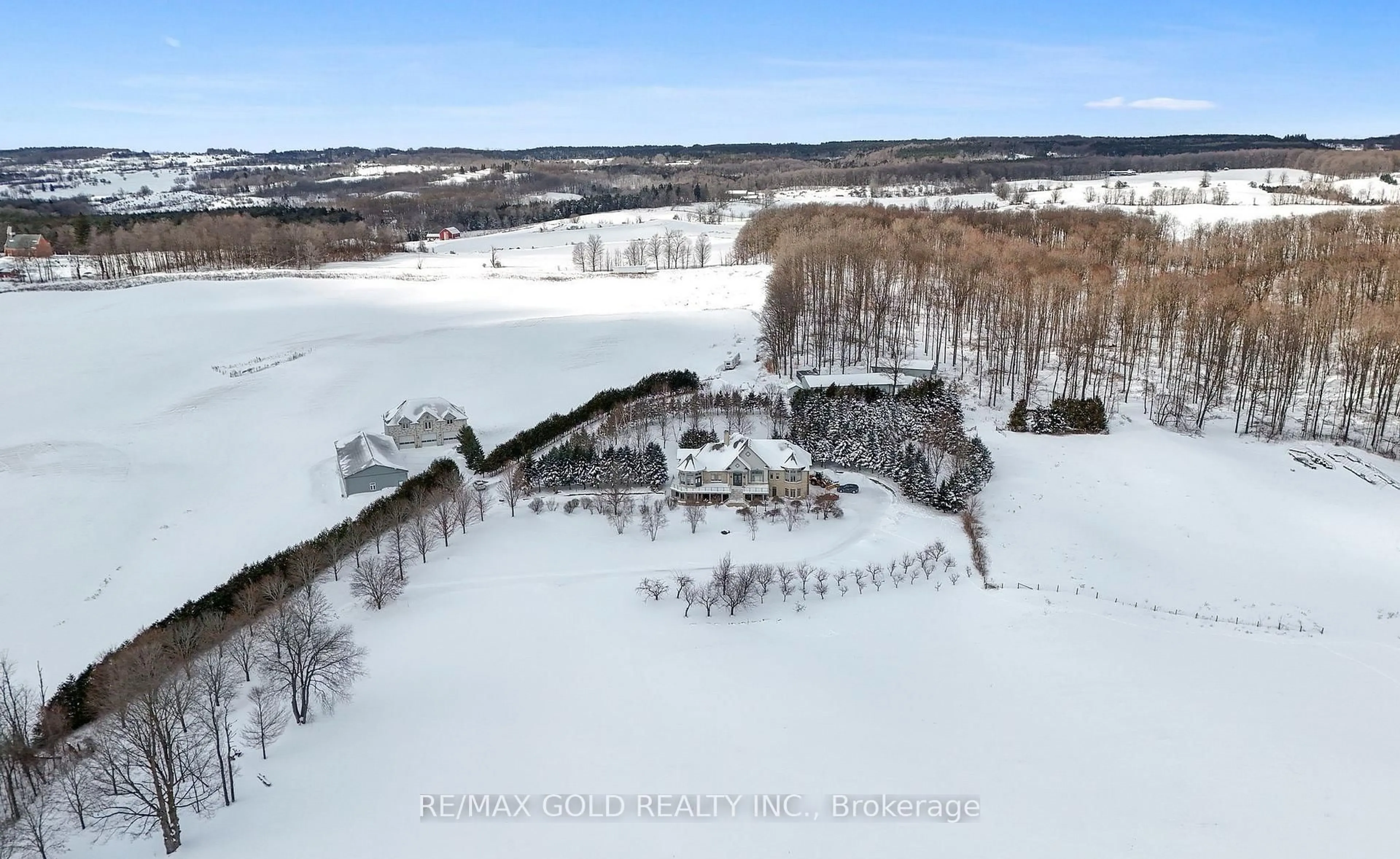 A pic from outside/outdoor area/front of a property/back of a property/a pic from drone, water/lake/river/ocean view for 3722 The Grange Sdrd, Caledon Ontario L7C 0C3