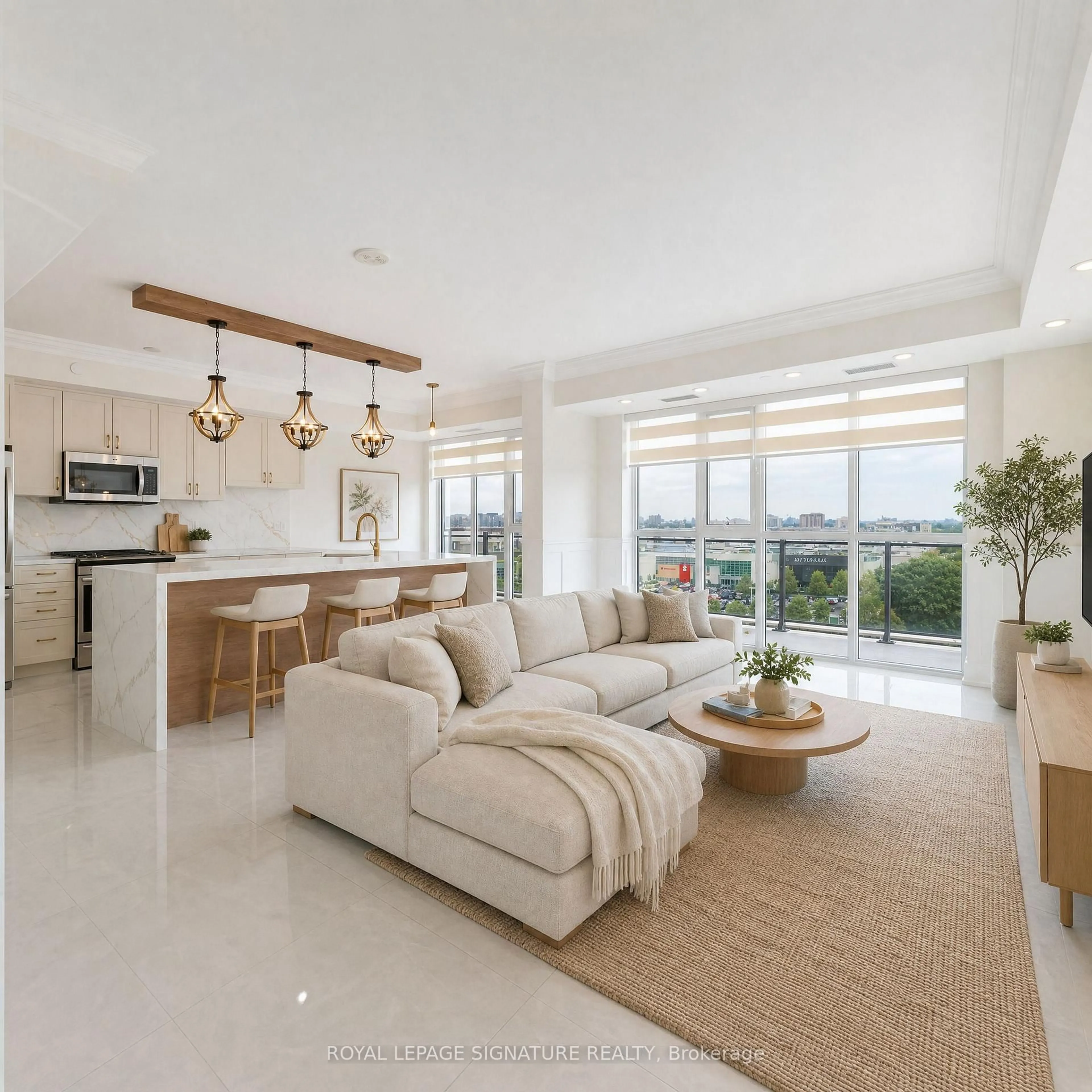 Living room with furniture, ceramic/tile floor for 16 McAdam Ave #PH904, Toronto Ontario M6A 0B9