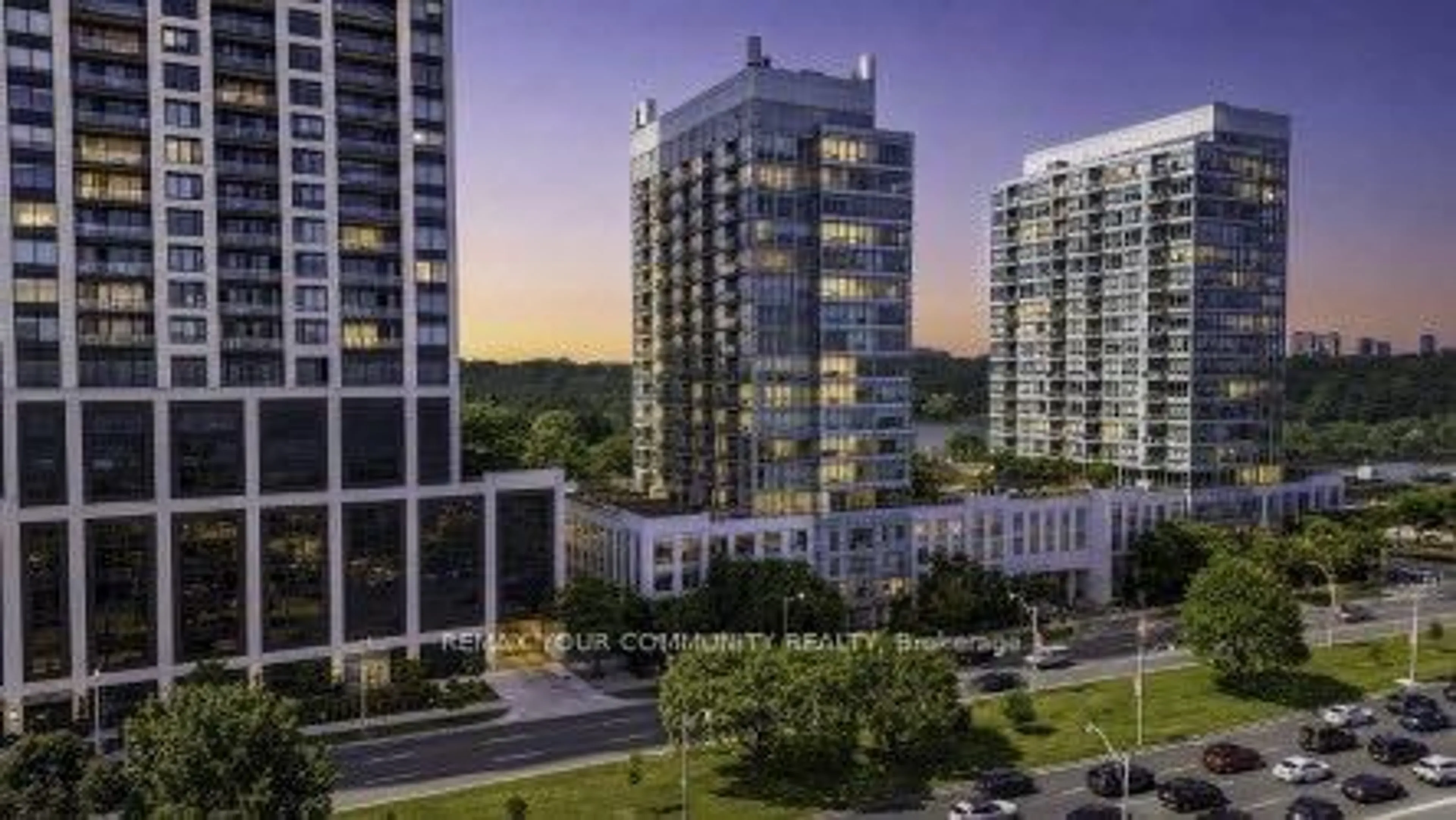 A pic from outside/outdoor area/front of a property/back of a property/a pic from drone, city buildings view from balcony for 1910 Lake Shore Blvd #1108, Toronto Ontario M6S 1A2
