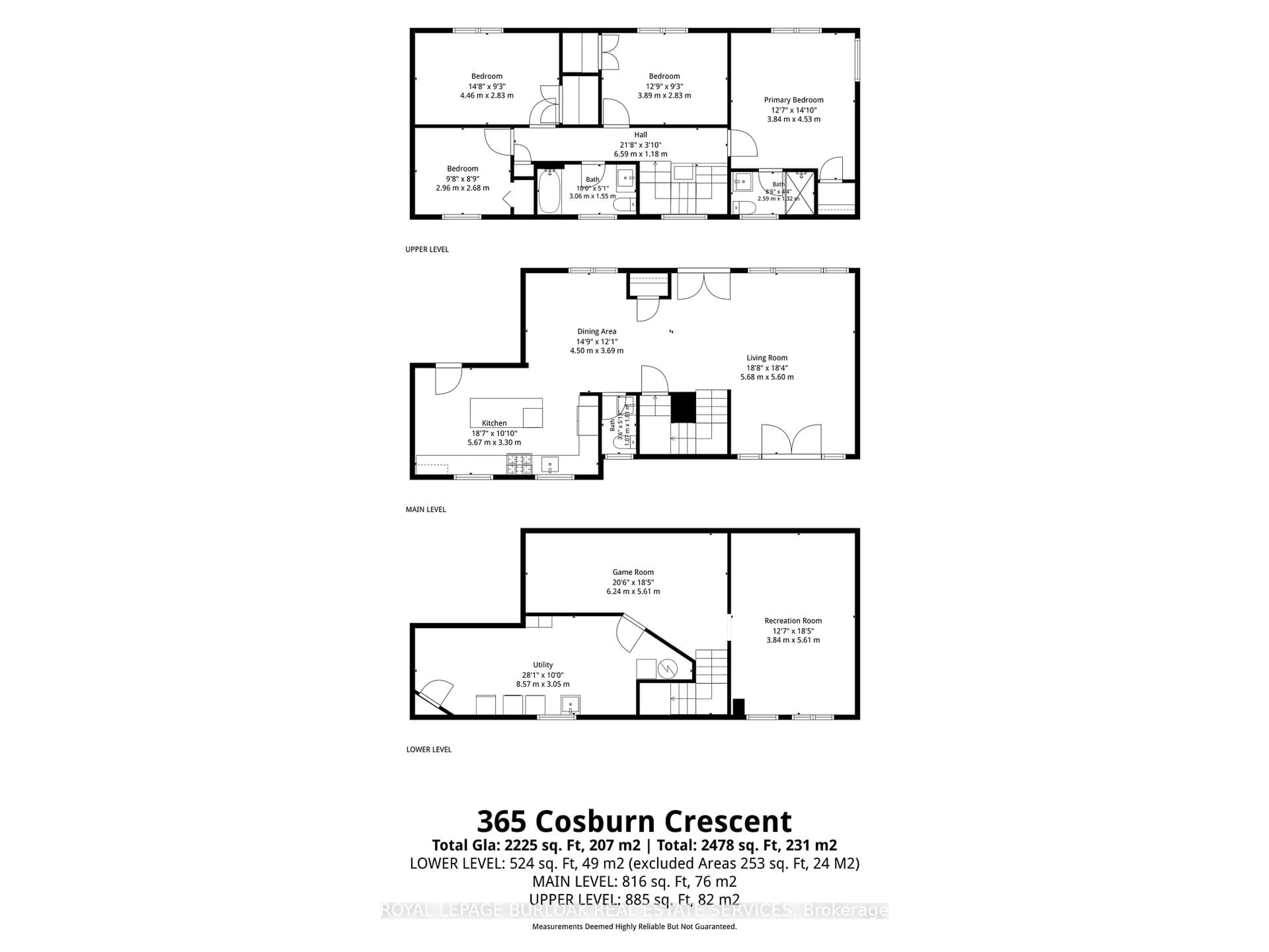 Floor plan for 365 Cosburn Cres, Burlington Ontario L7L 2W5