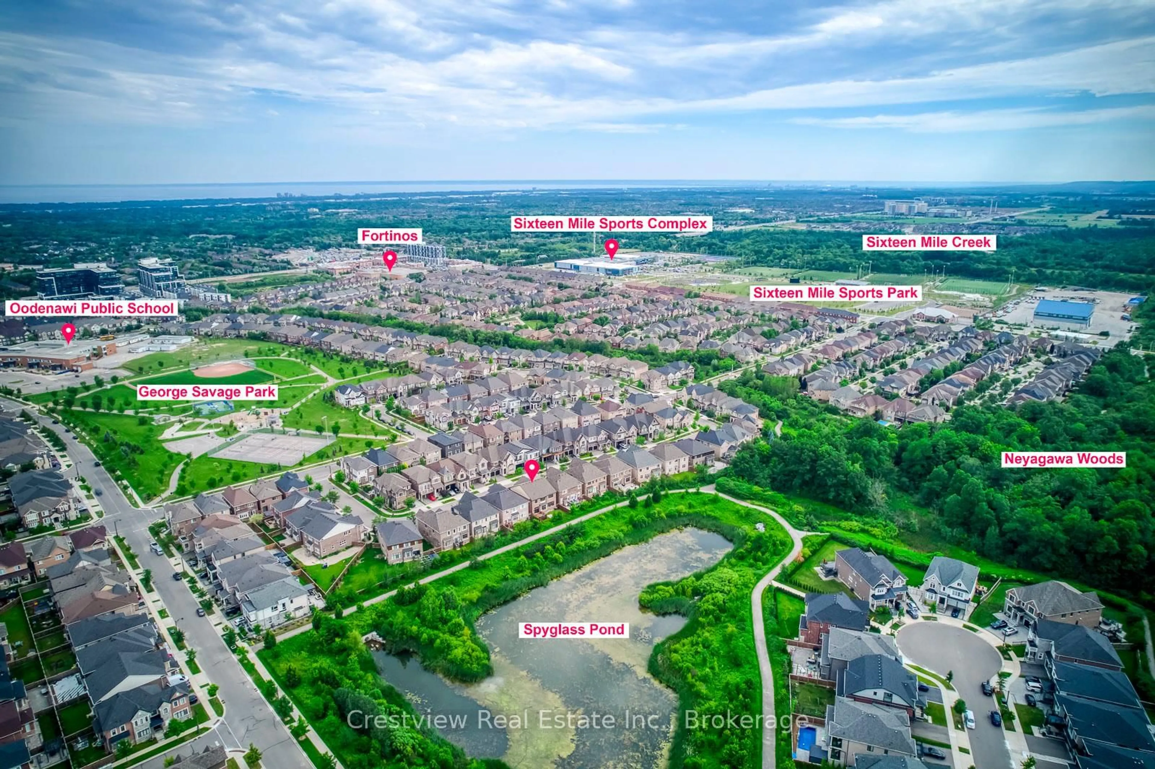 A pic from outside/outdoor area/front of a property/back of a property/a pic from drone, street for 3294 Charles Biggar Dr, Oakville Ontario L6M 1P7