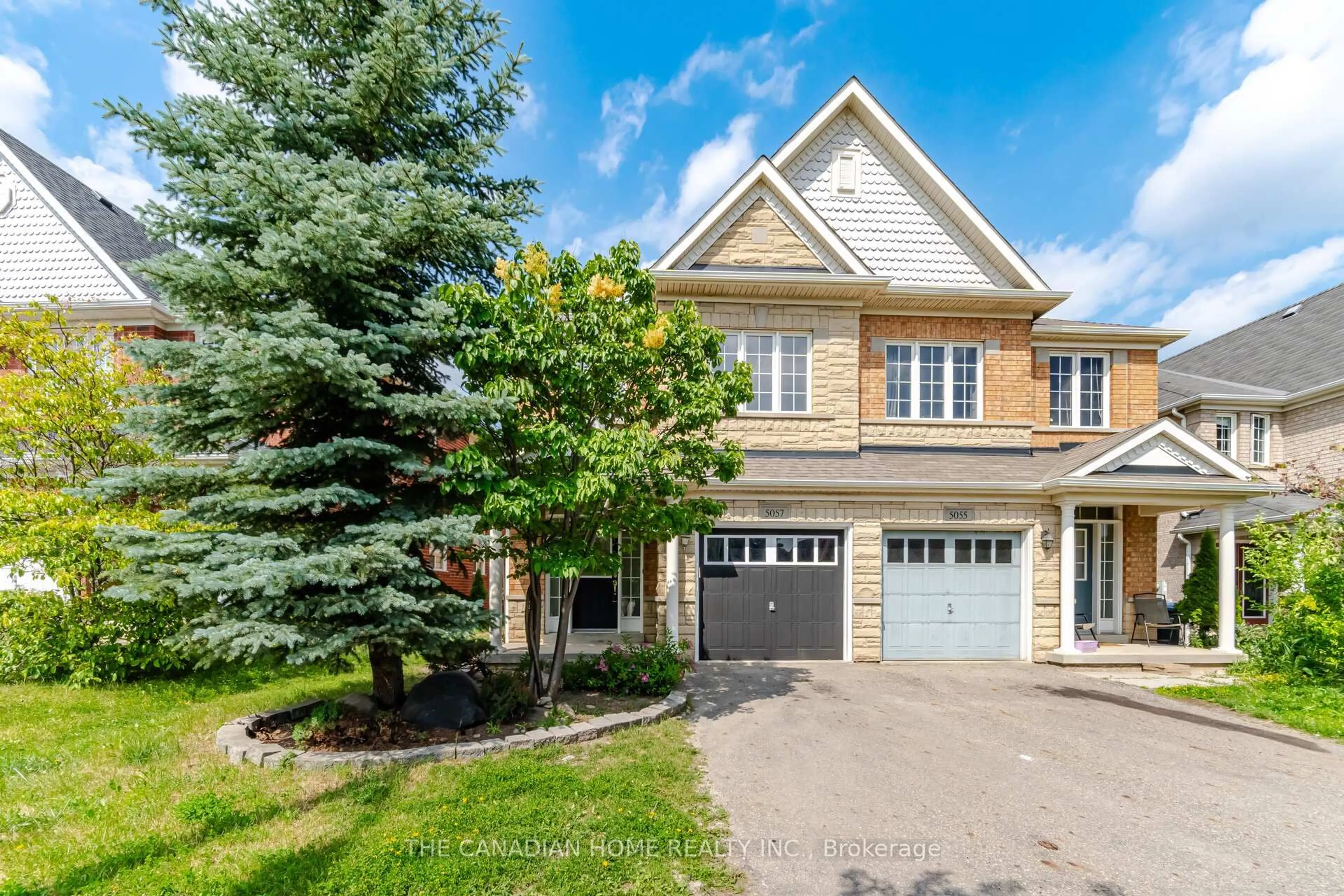 Home with brick exterior material, street for 5057 Churchill Meadows Blvd, Mississauga Ontario L5M 7Z8