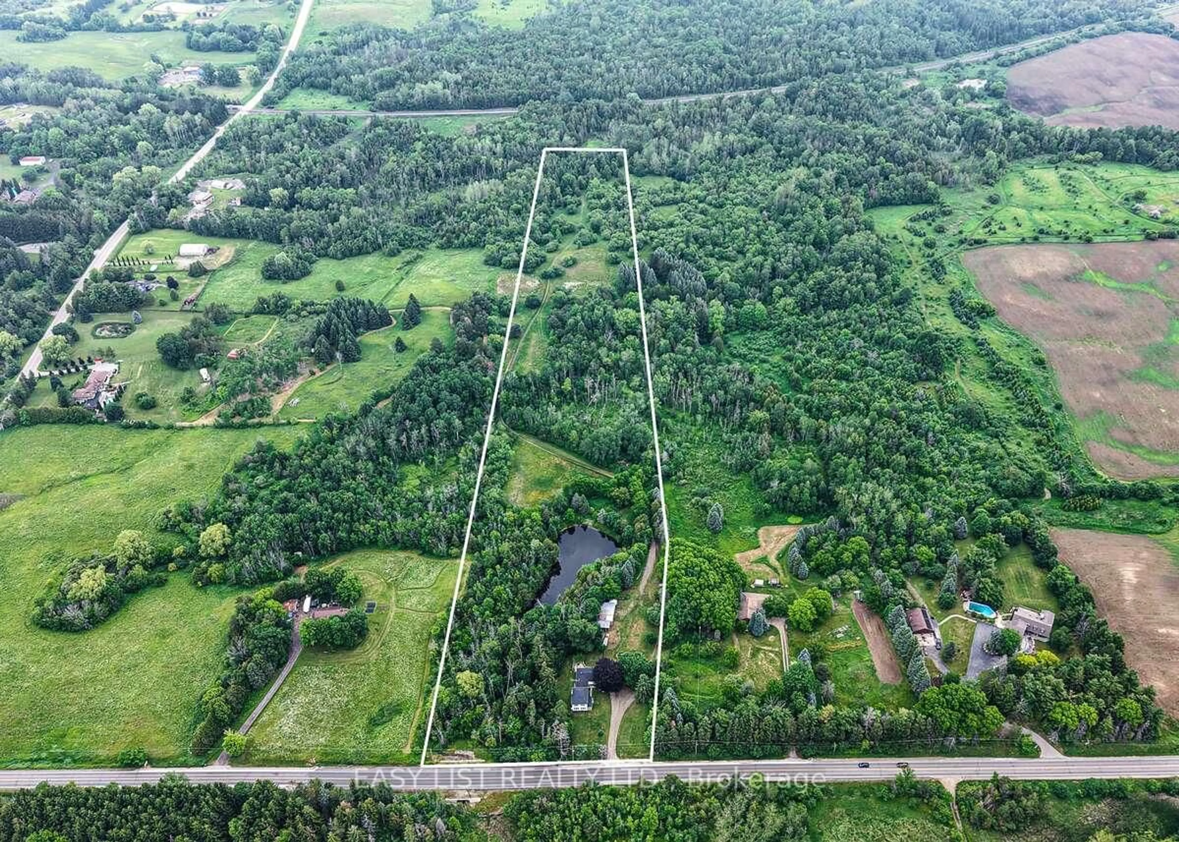 A pic from outside/outdoor area/front of a property/back of a property/a pic from drone, forest/trees view for 14877 The Gore Rd, Caledon Ontario L7E 0X1