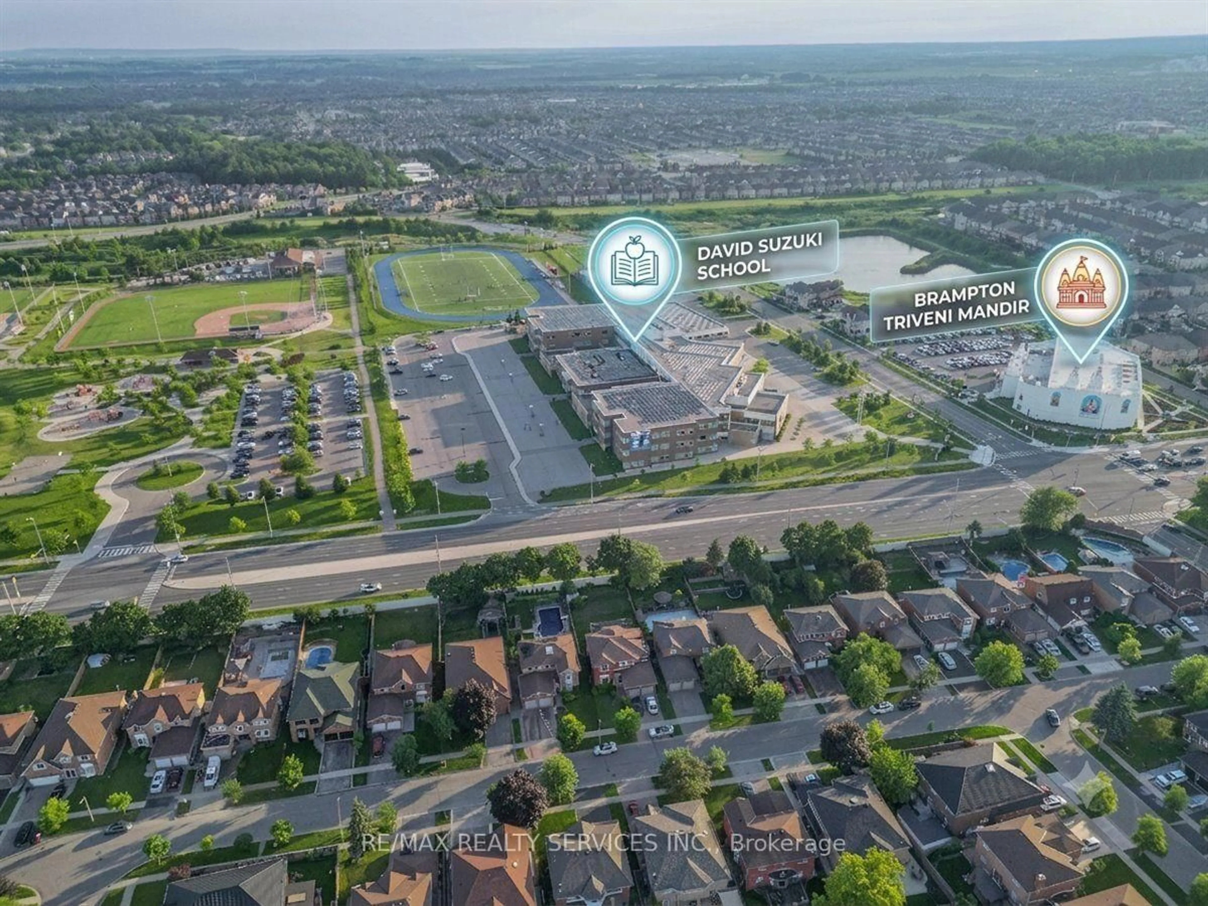 A pic from outside/outdoor area/front of a property/back of a property/a pic from drone, street for 13 CORKETT Dr, Brampton Ontario L6X 3H7