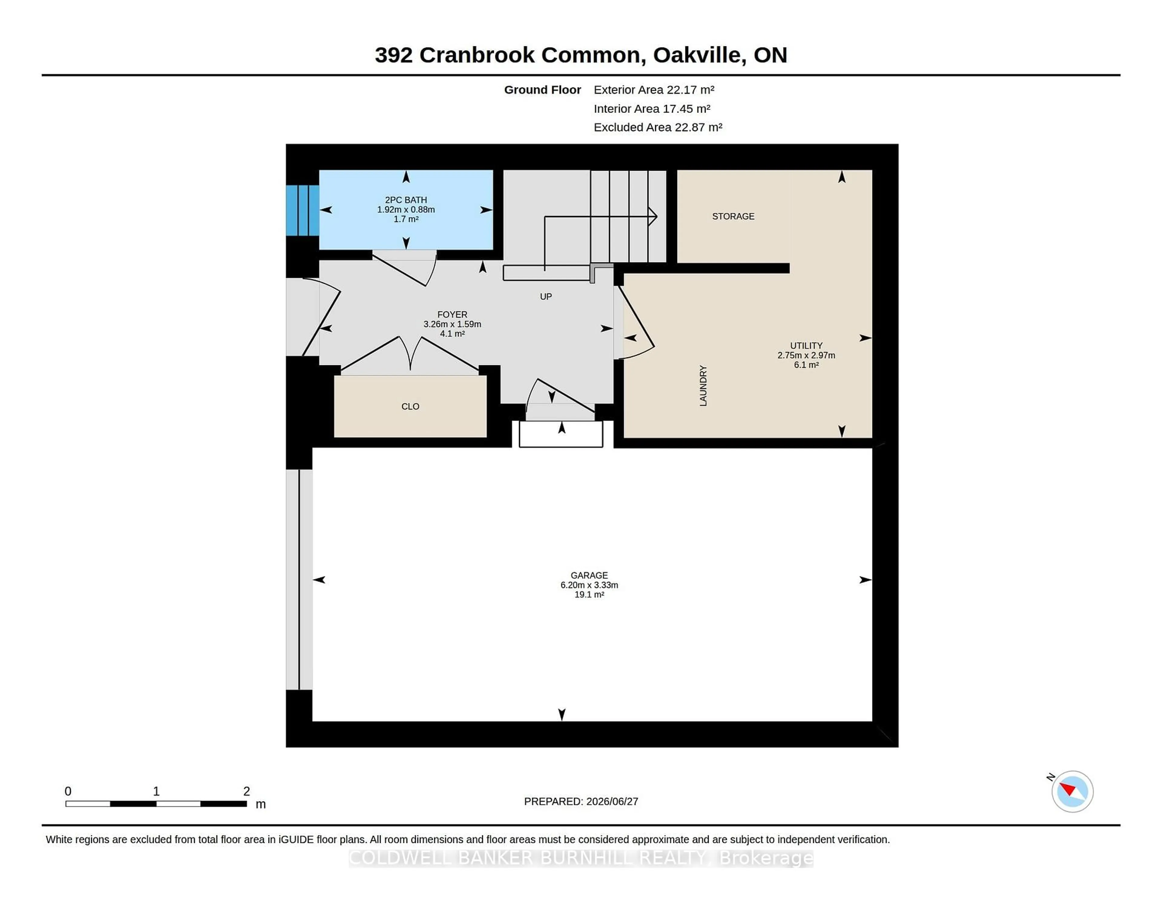 Floor plan for 392 Cranbrook Common, Oakville Ontario L6H 0P9