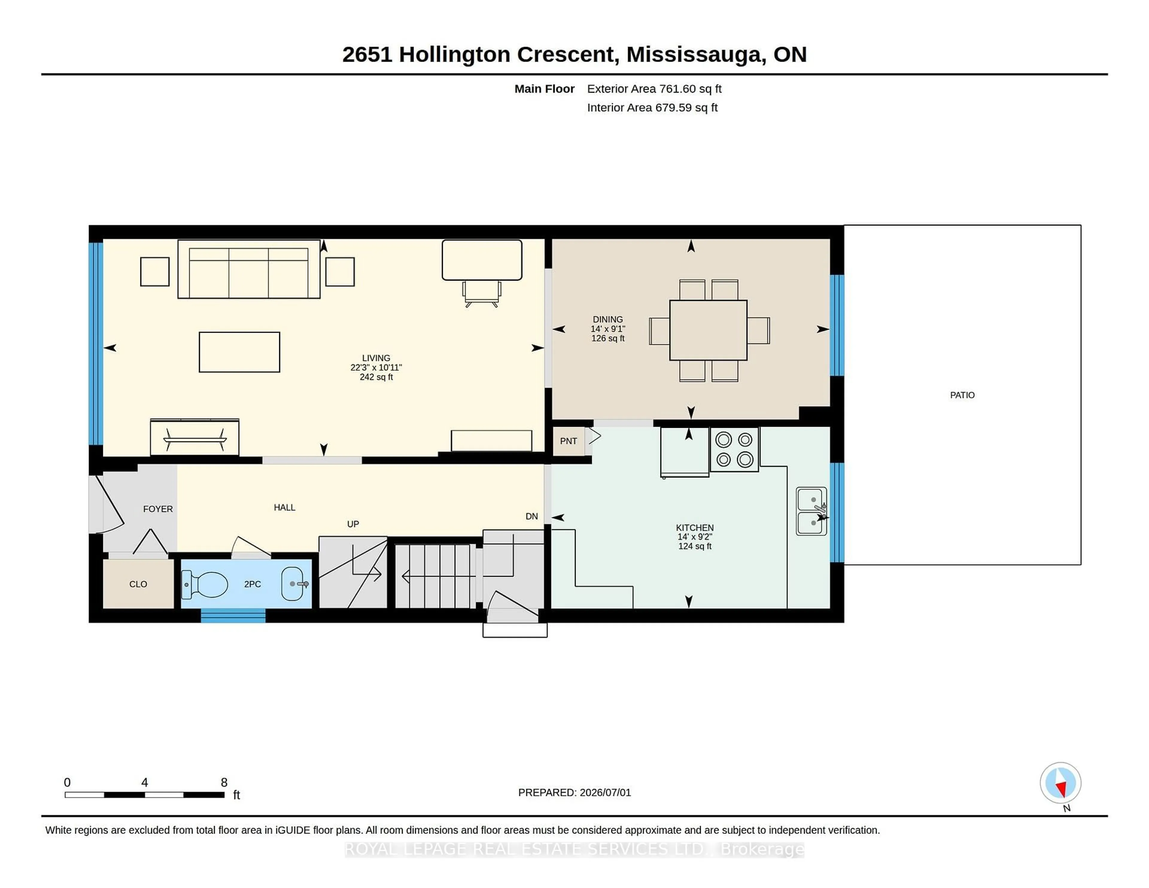 Floor plan for 2651 Hollington Cres, Mississauga Ontario L5K 1E8
