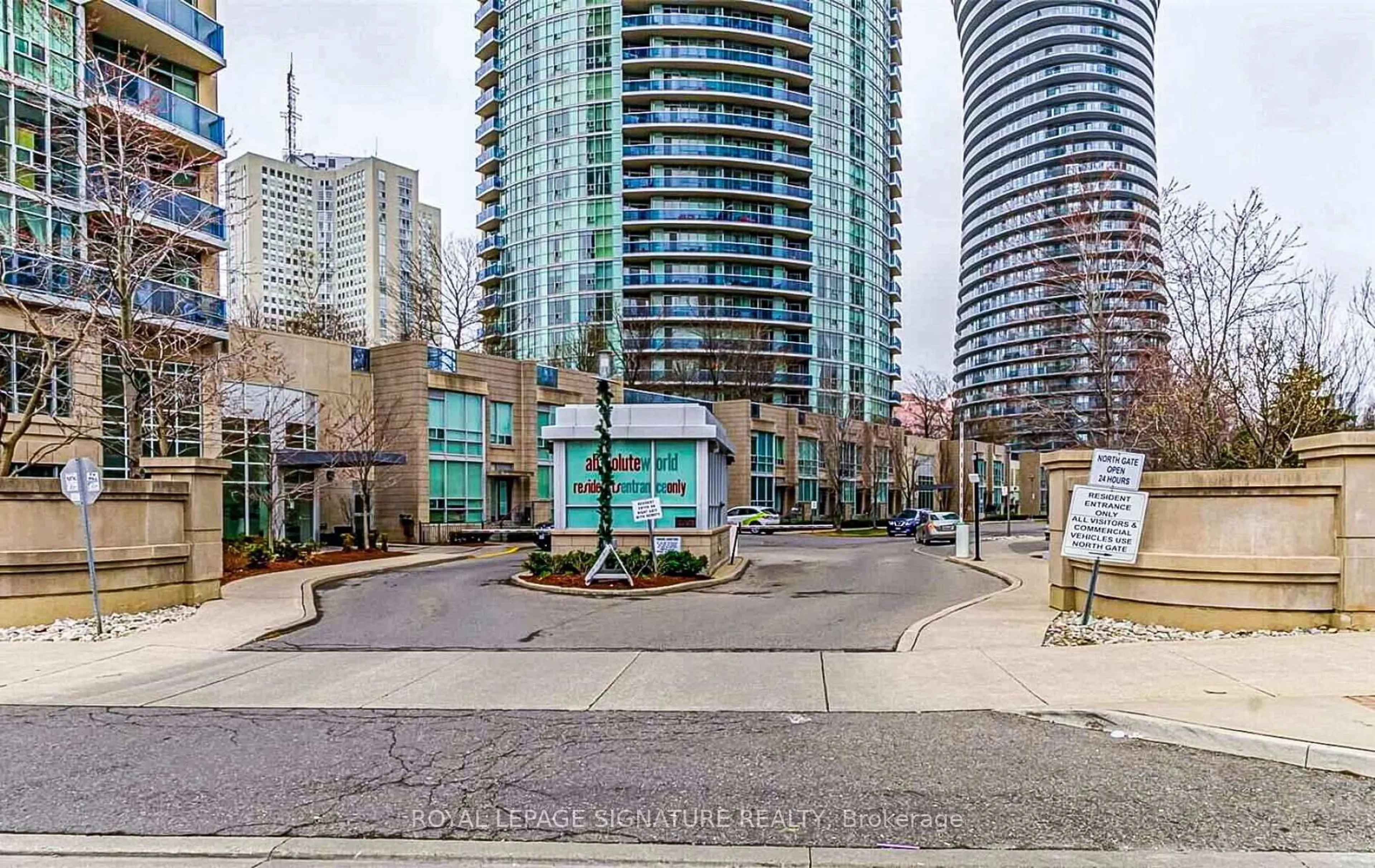 Patio, city buildings view from balcony for 90 Absolute Ave #1301, Mississauga Ontario L4Z 0A3