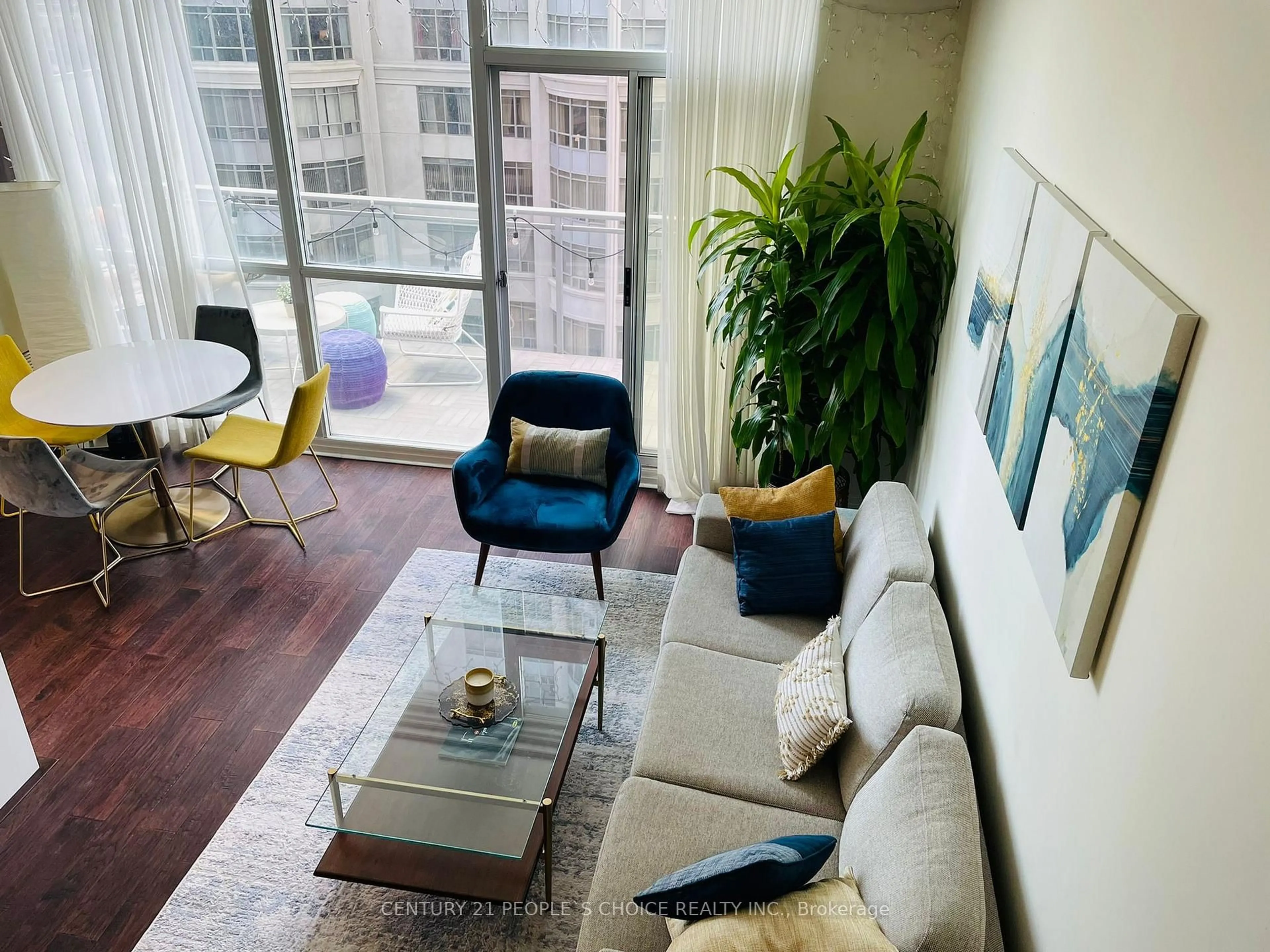 Living room with furniture, unknown for 225 Webb Dr #703, Mississauga Ontario L5B 4P2