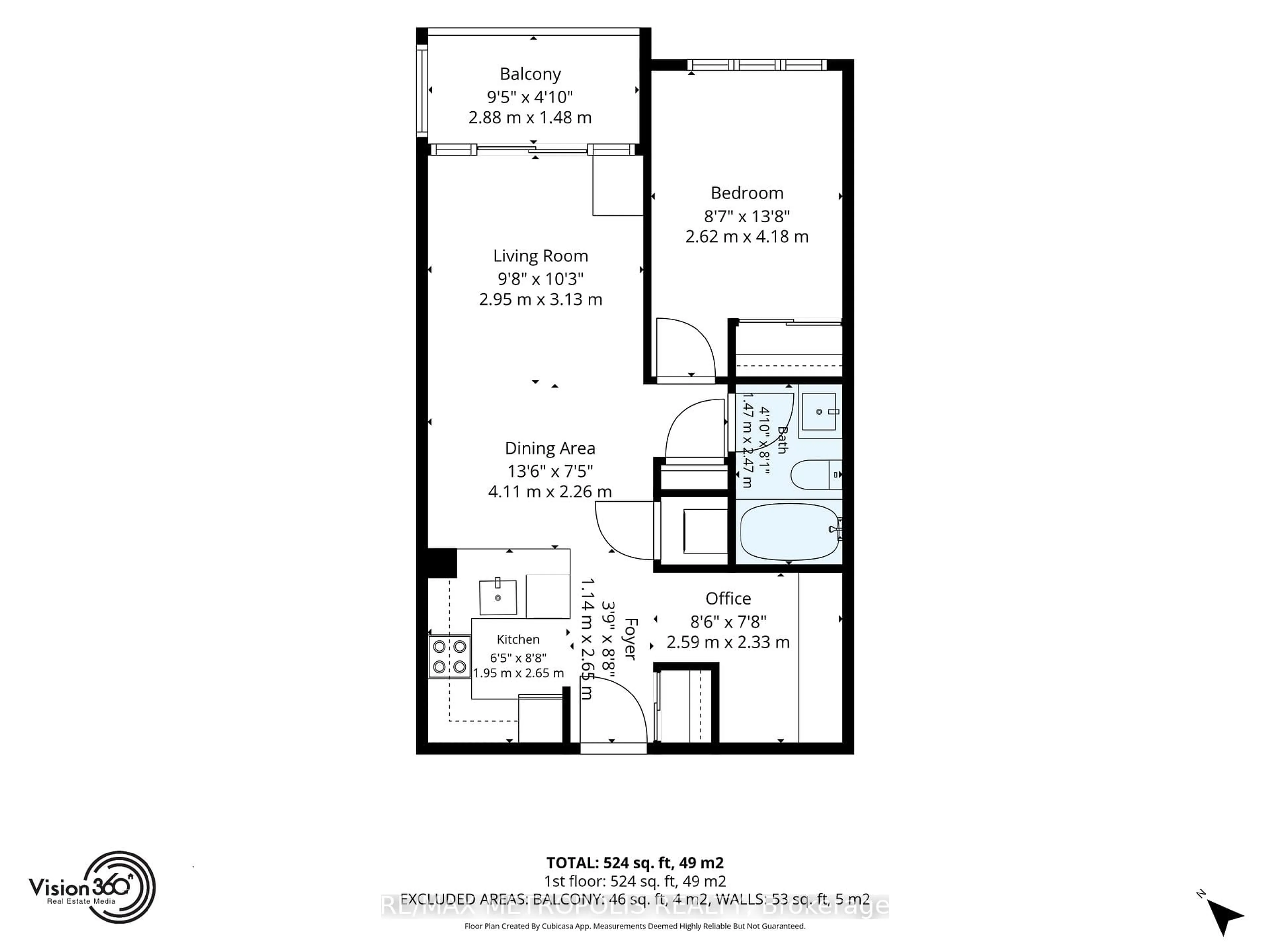 Floor plan for 1 Old Mill Dr #407, Toronto Ontario M6S 0A1