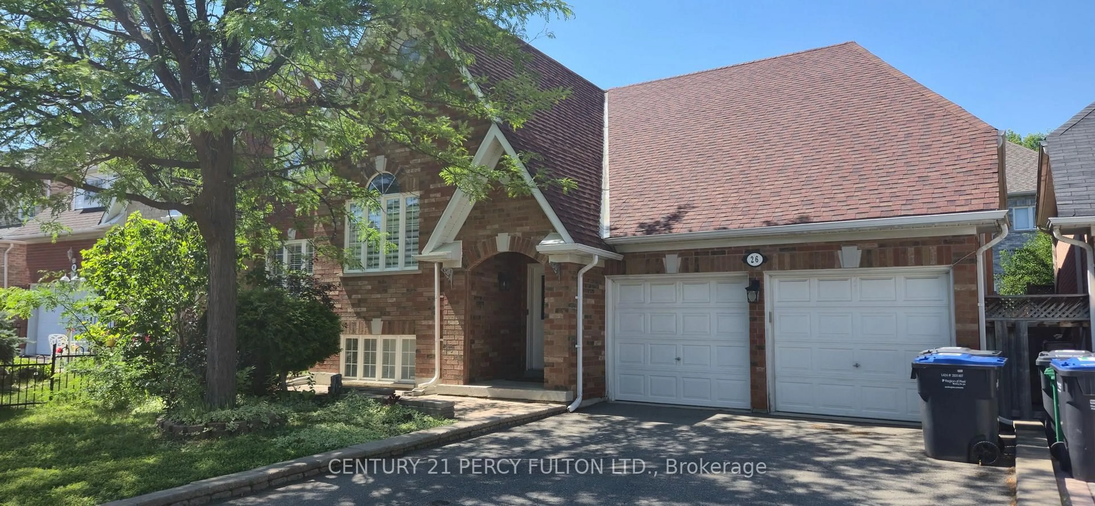 Home with brick exterior material, street for 26 Rushbrook Dr, Brampton Ontario L6P 1E4