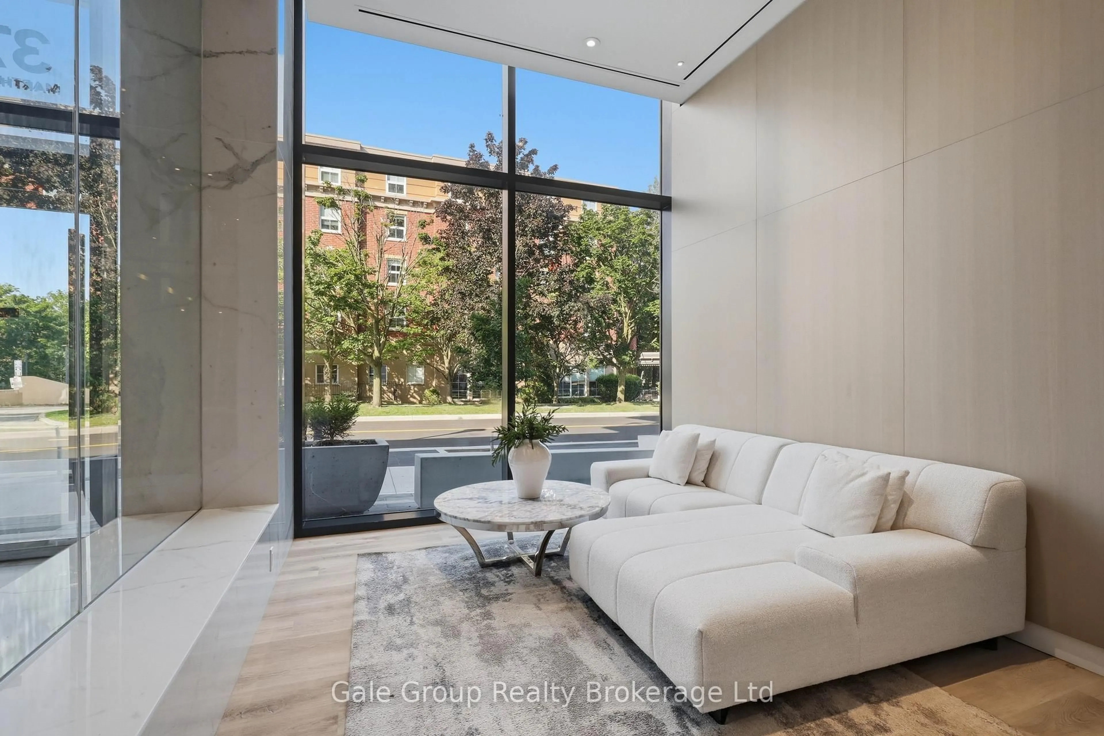 Living room with furniture, ceramic/tile floor for 370 Martha St #303, Burlington Ontario L7R 0G9
