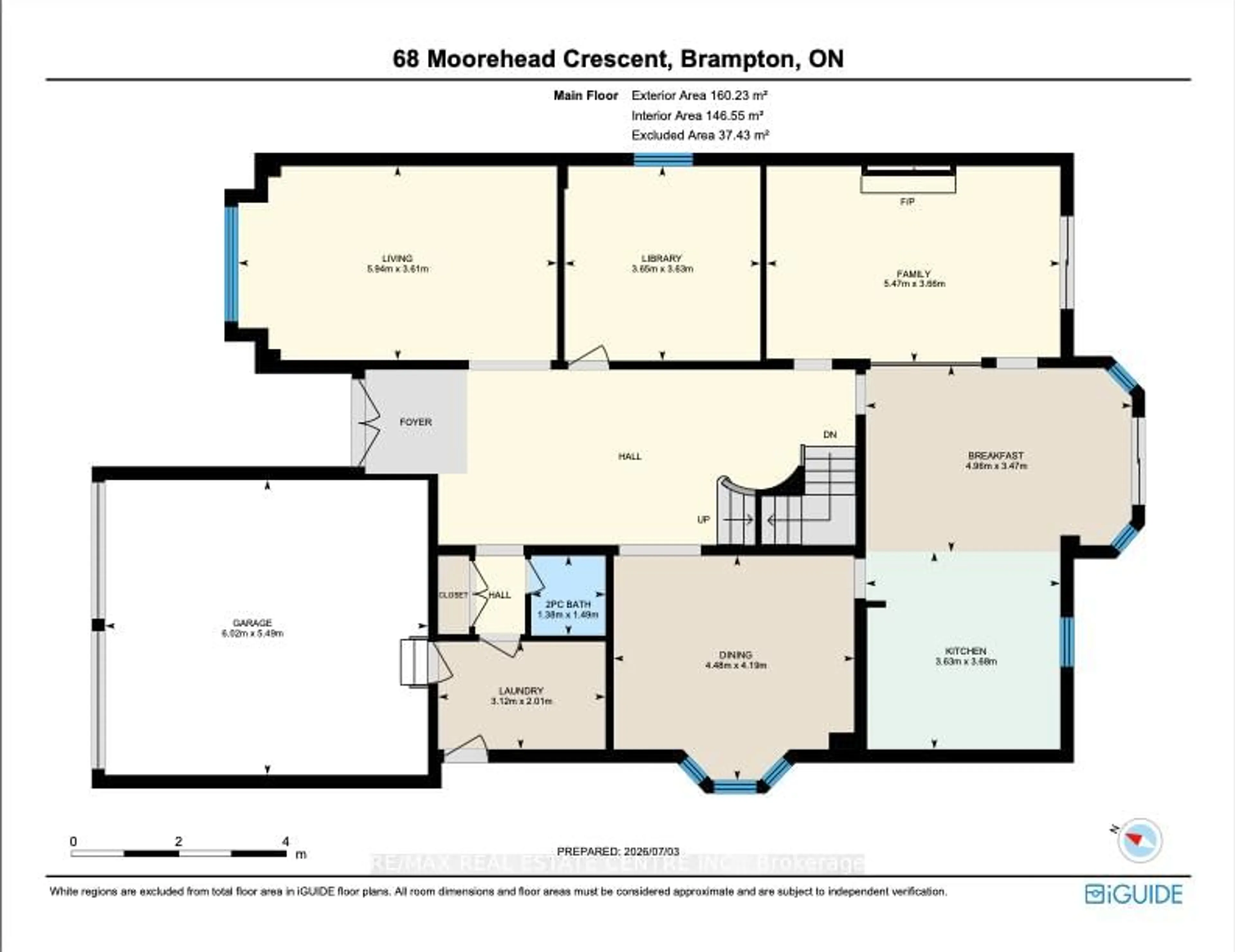 Floor plan for 68 Moorehead Cres, Brampton Ontario L6Z 4J6