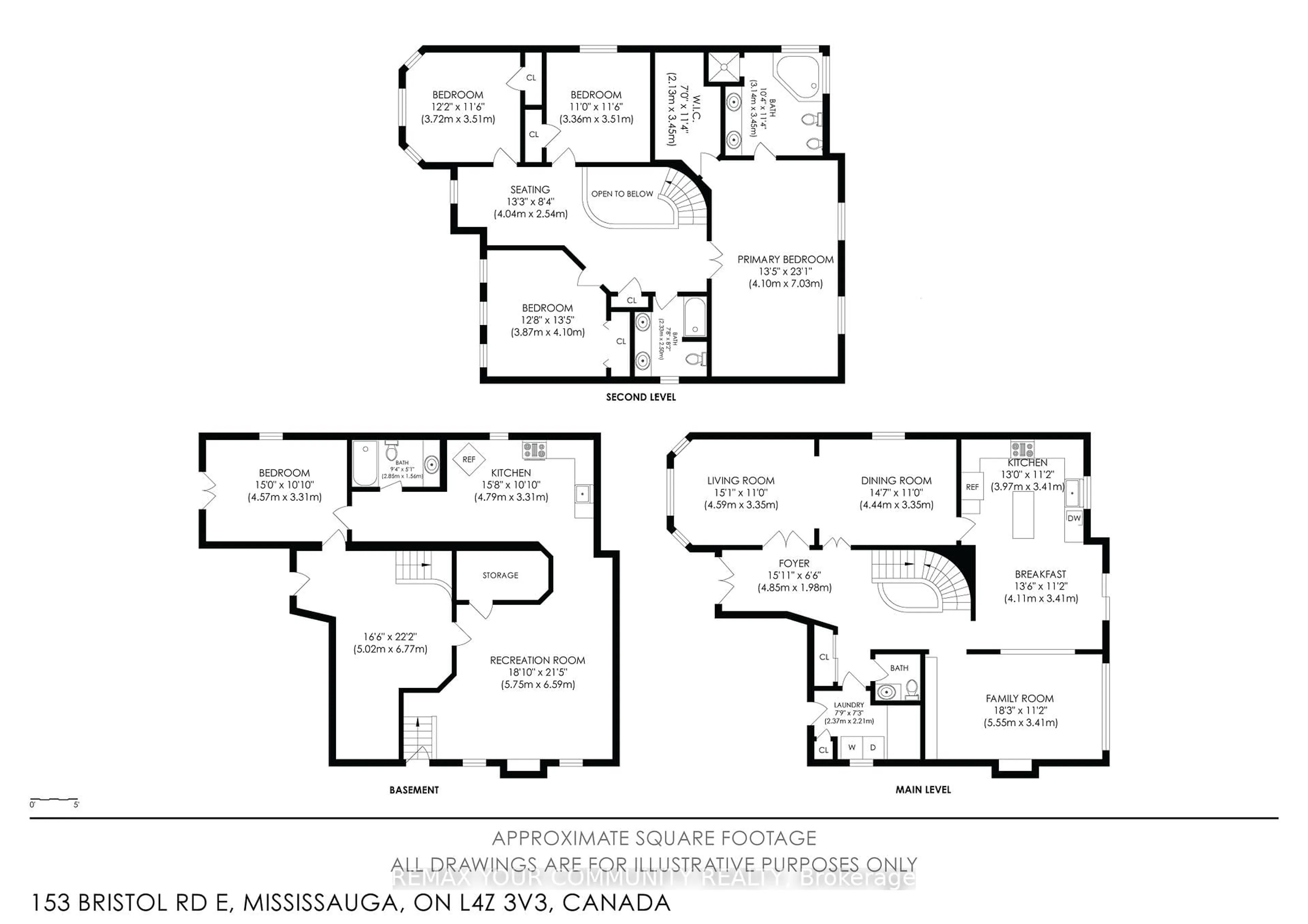 Floor plan for 153 Bristol Rd, Mississauga Ontario L4Z 3V3
