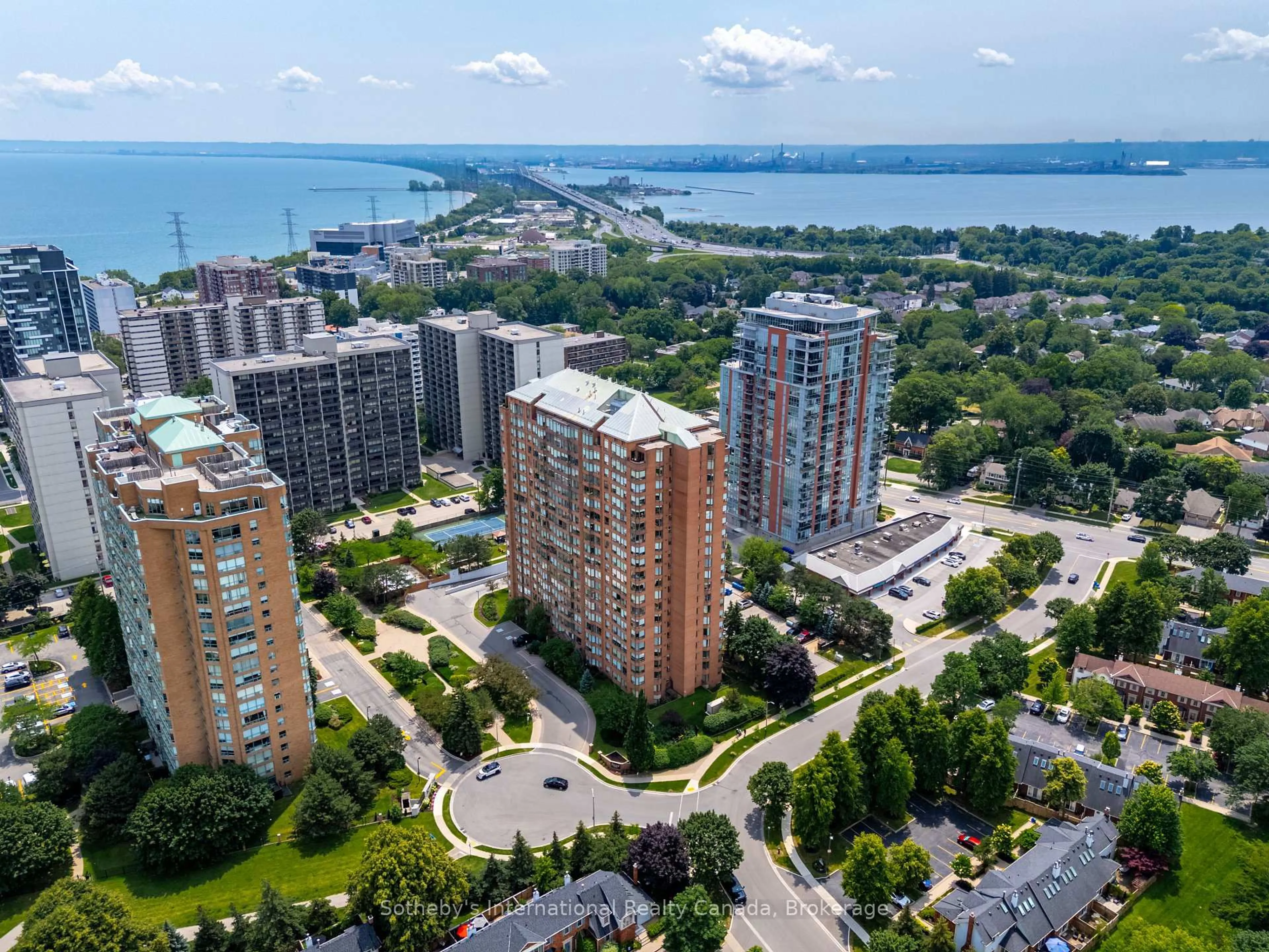 A pic from outside/outdoor area/front of a property/back of a property/a pic from drone, city buildings view from balcony for 1270 Maple Crossing Blvd #1910, Burlington Ontario L7S 2J3