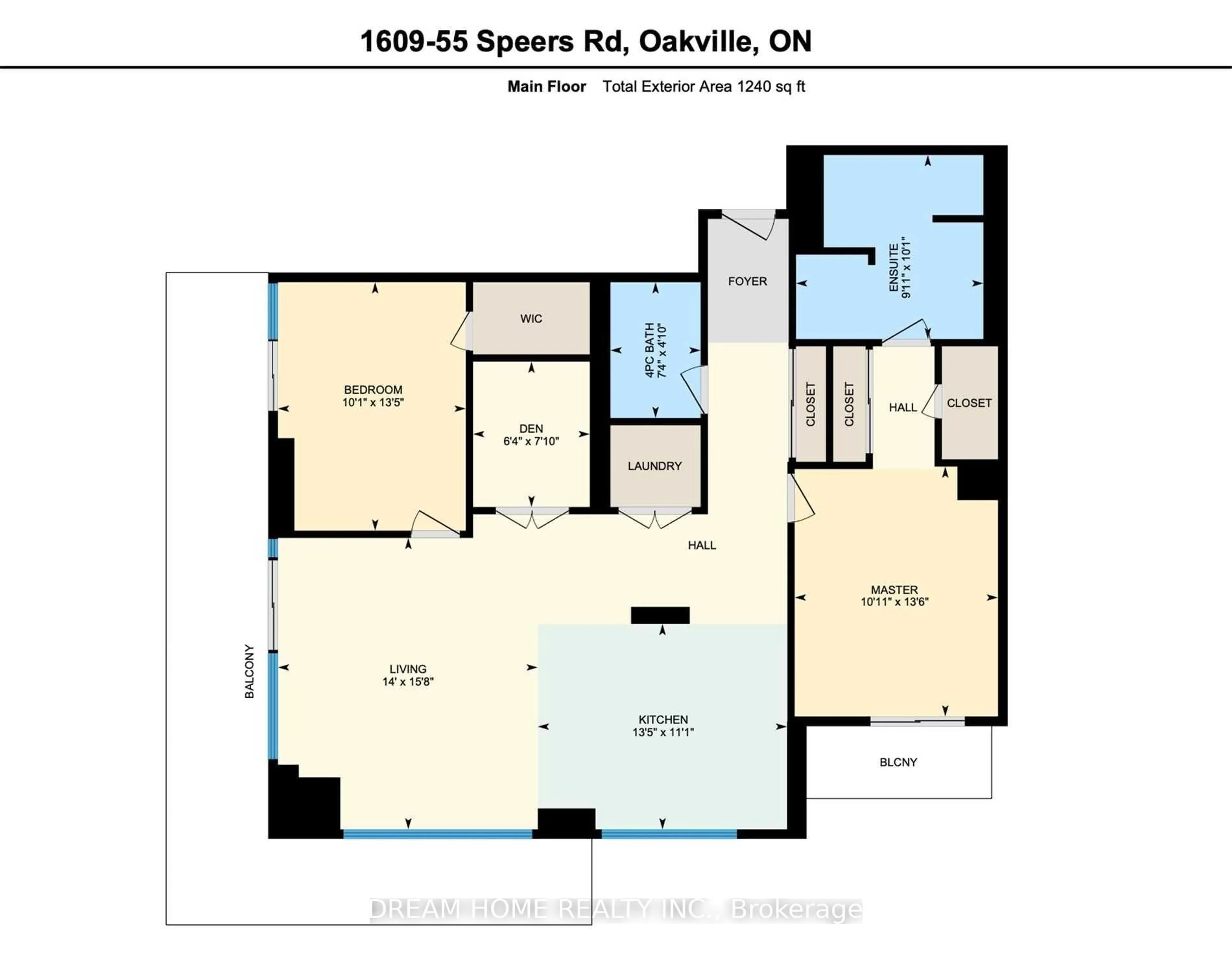 Floor plan for 55 SPEERS Rd #1609, Oakville Ontario L6K 0H9