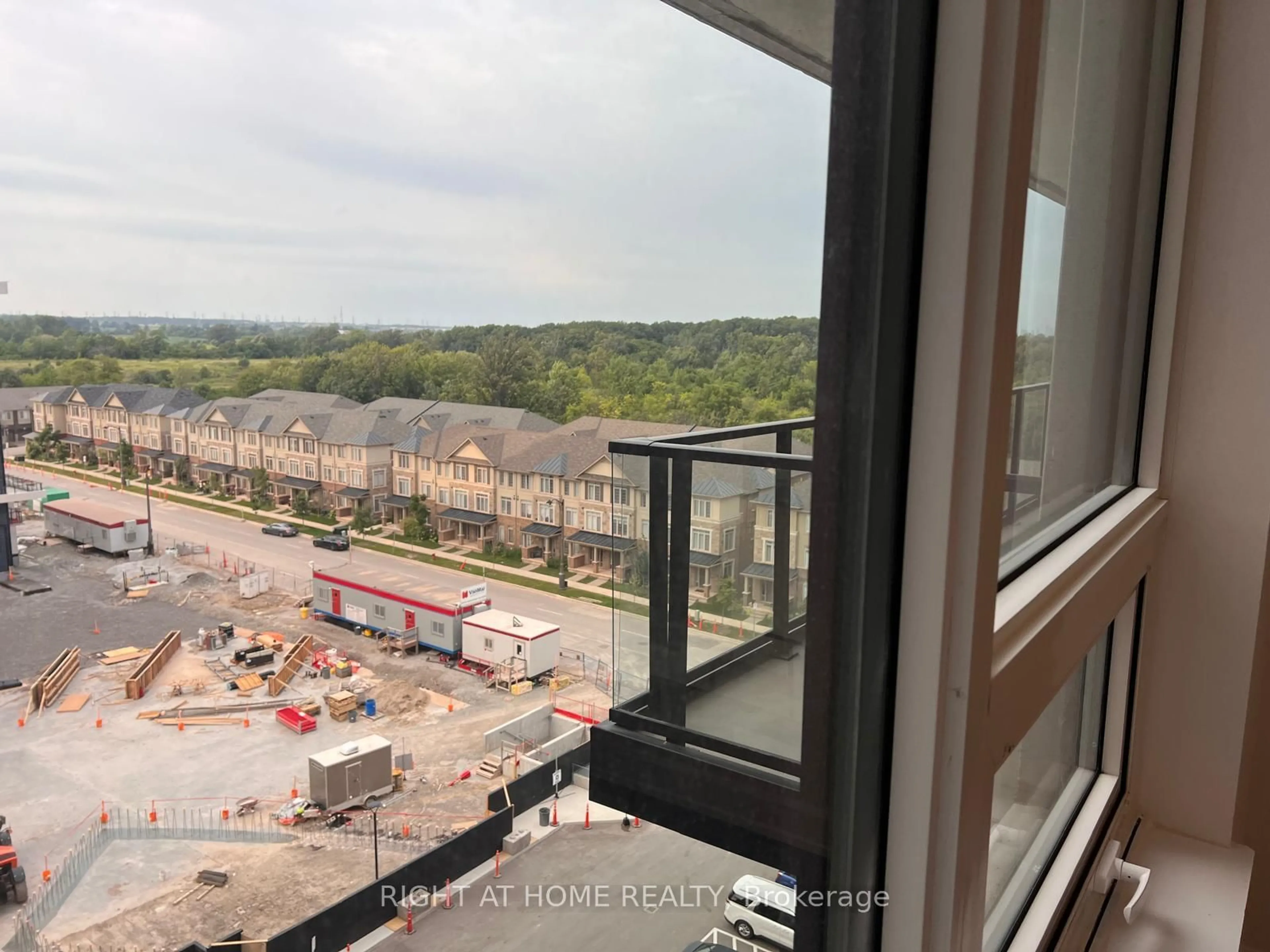 Balcony in the apartment, city buildings view from balcony for 3200 William Coltson Ave #802, Oakville Ontario L6H 7W6