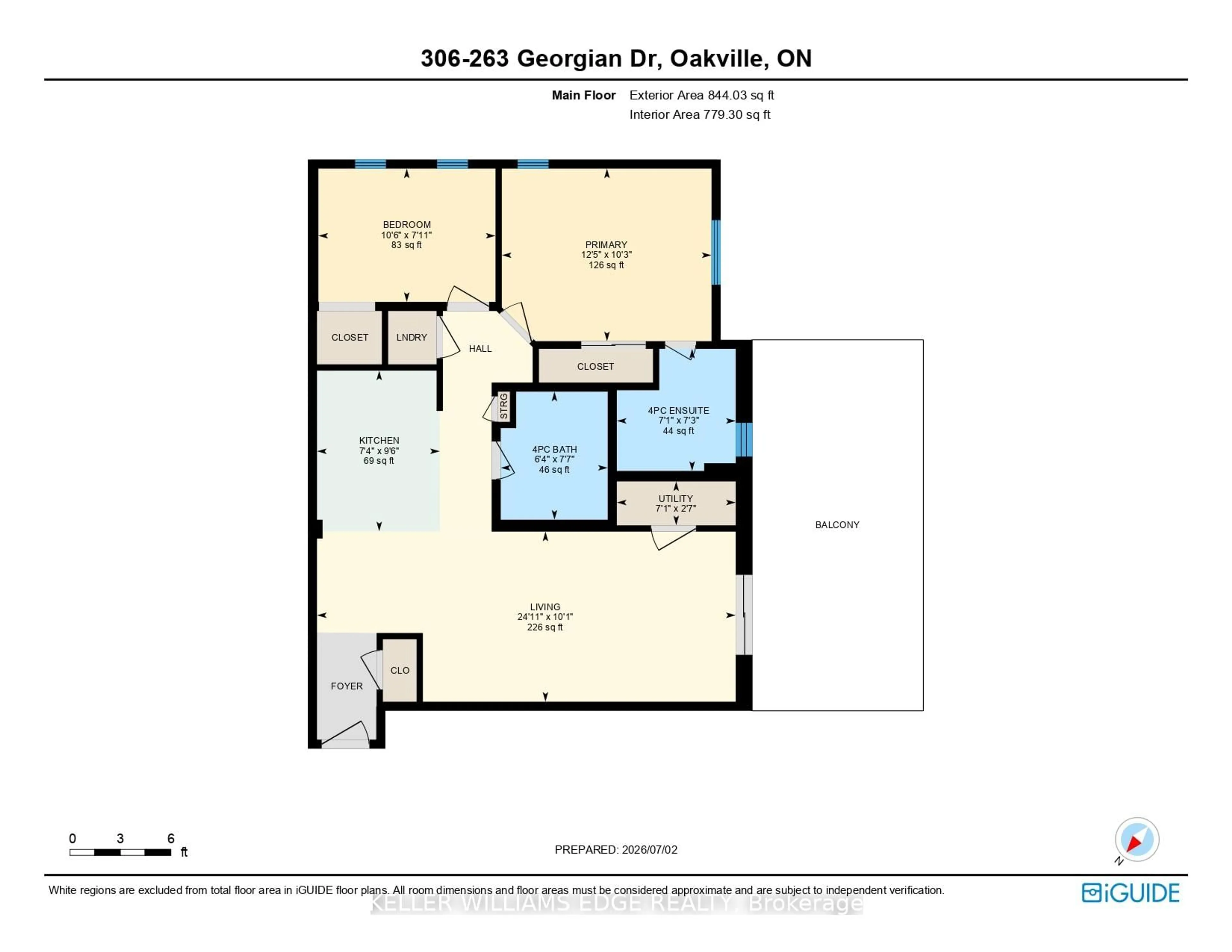 Floor plan for 263 Georgian Dr #306, Oakville Ontario L6H 0L2