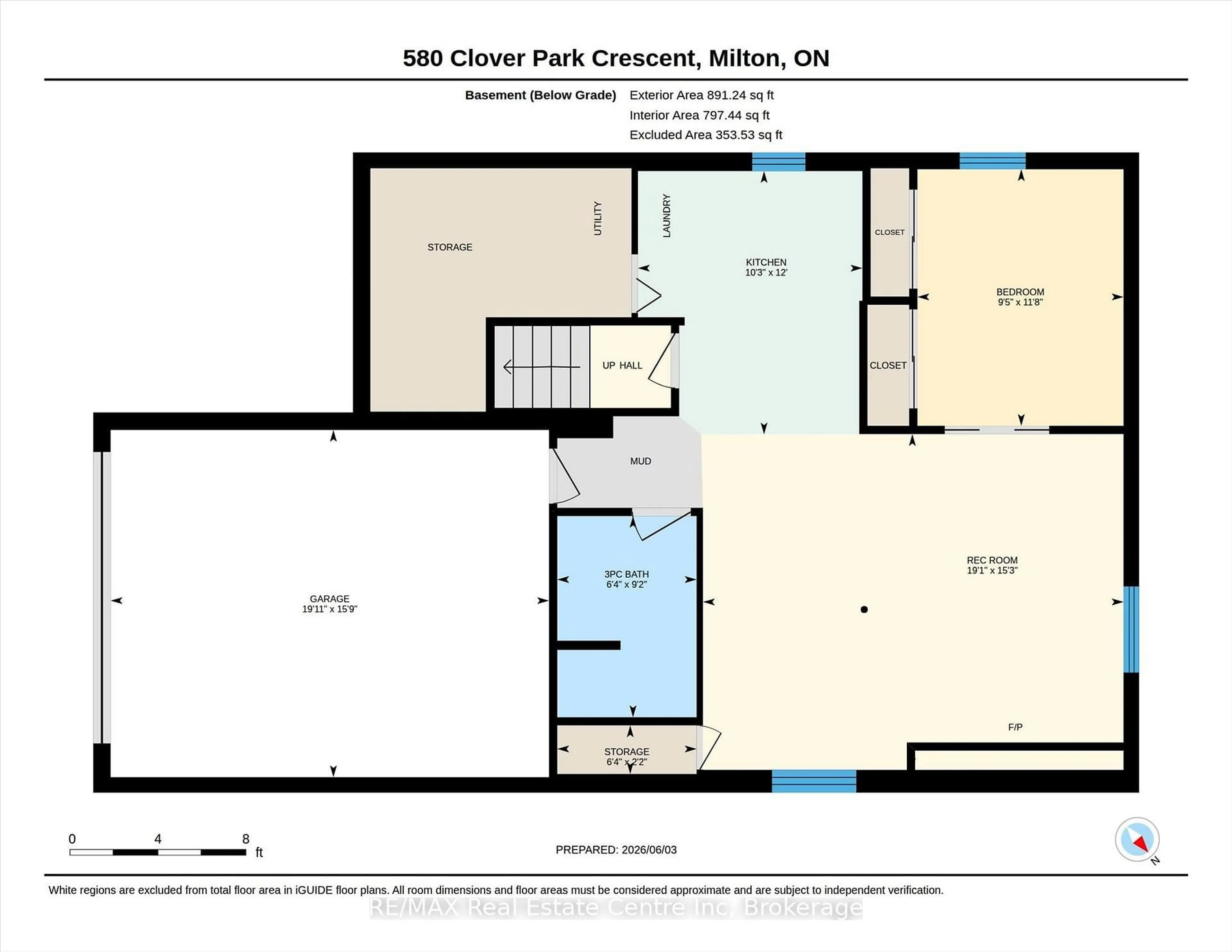 Floor plan for 580 Clover Park Cres, Milton Ontario L9T 4W1