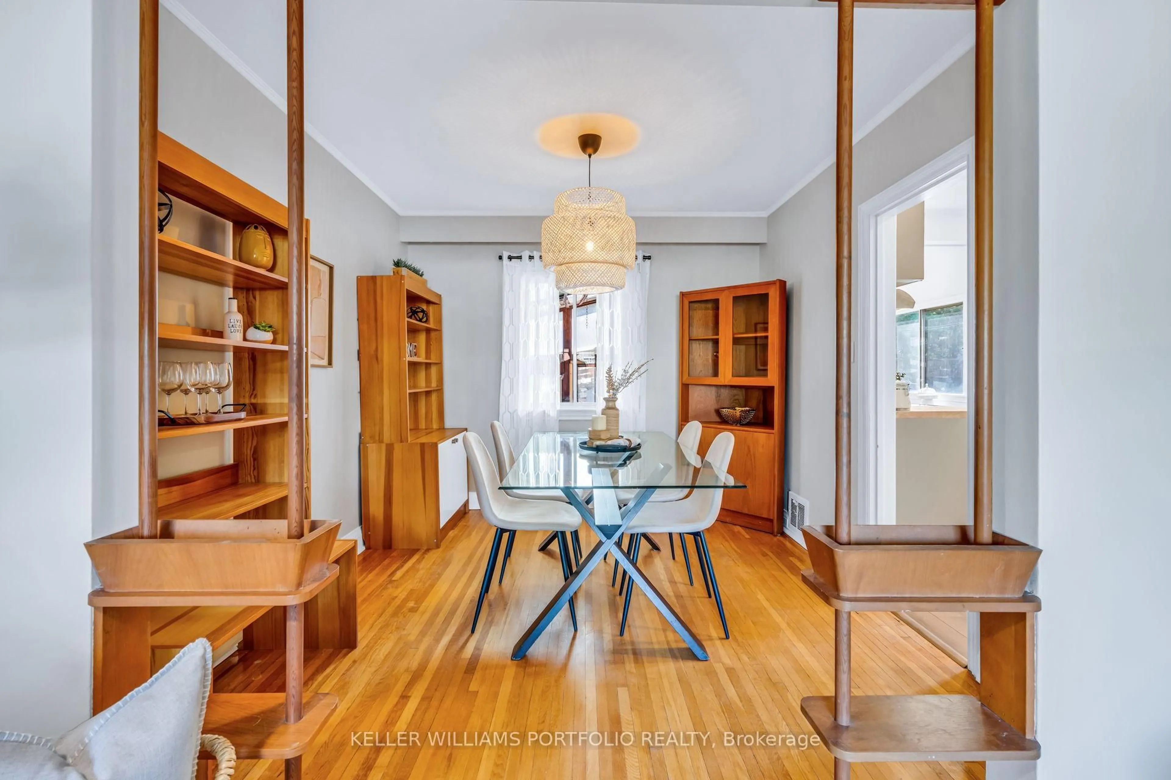 Dining room, wood/laminate floor for 210 Bicknell Ave, Toronto Ontario M6M 4G9