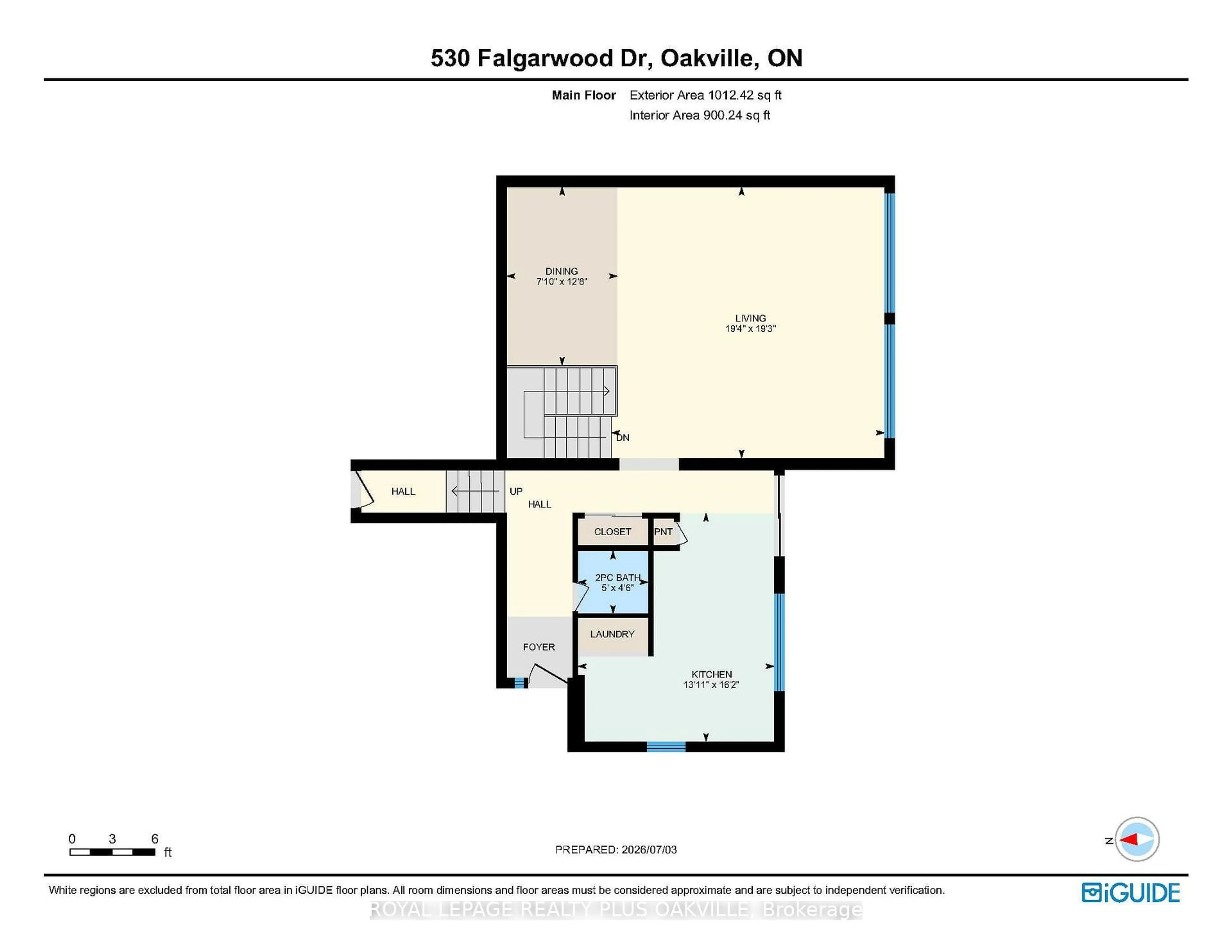 Floor plan for 530 Falgarwood Dr #14, Oakville Ontario L6H 1N3