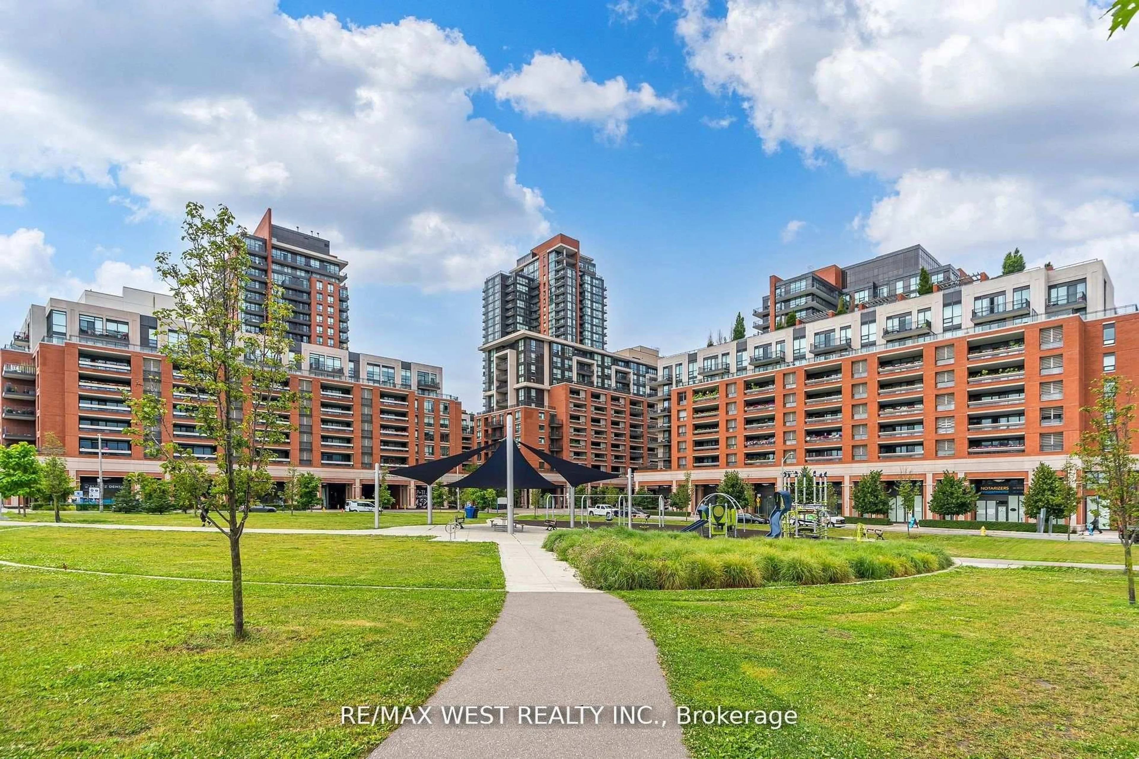 A pic from outside/outdoor area/front of a property/back of a property/a pic from drone, city buildings view from balcony for 830 Lawrence Ave #803, Toronto Ontario M6A 0A2