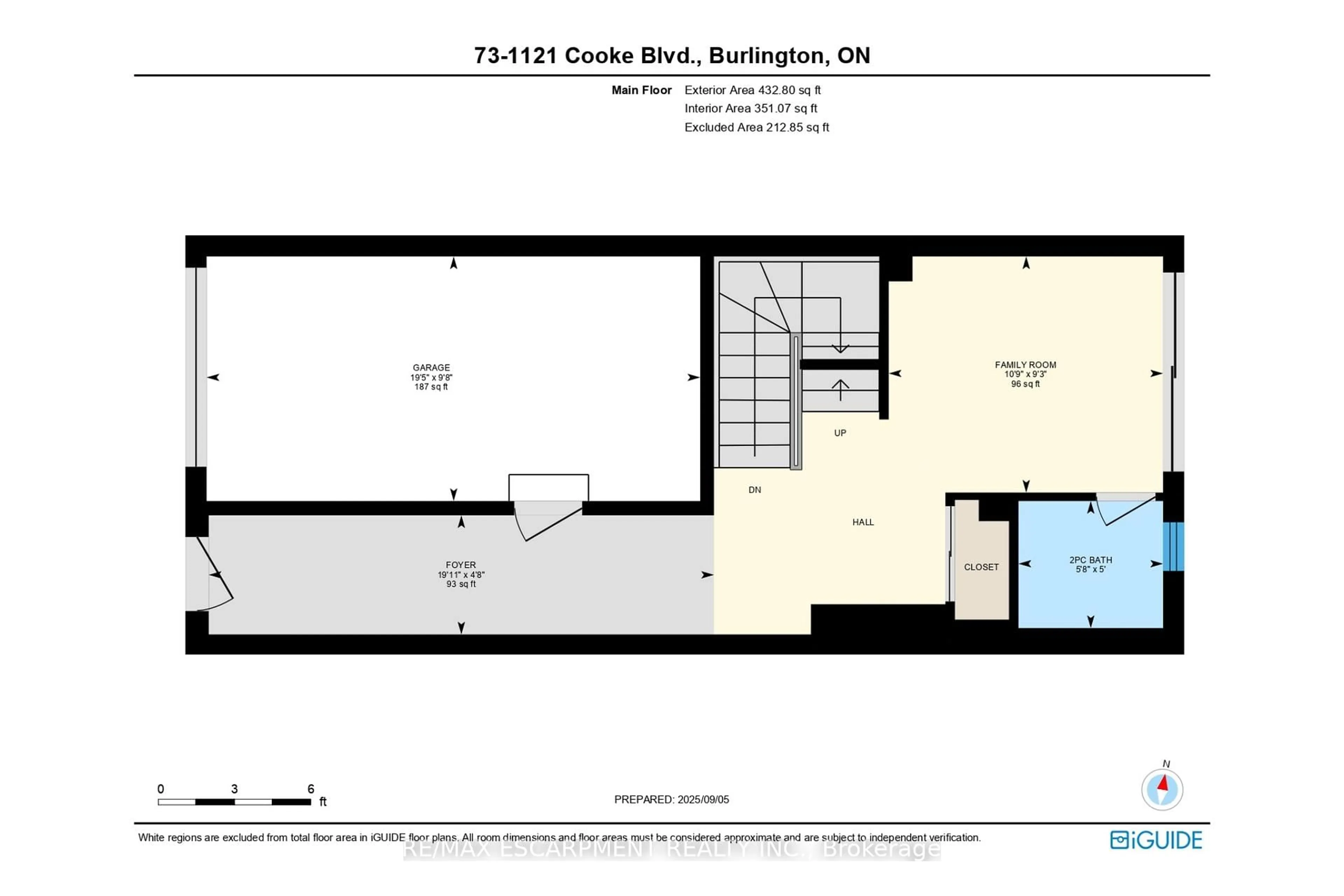 Floor plan for 1121 Cooke Blvd #73, Burlington Ontario L7T 0C3