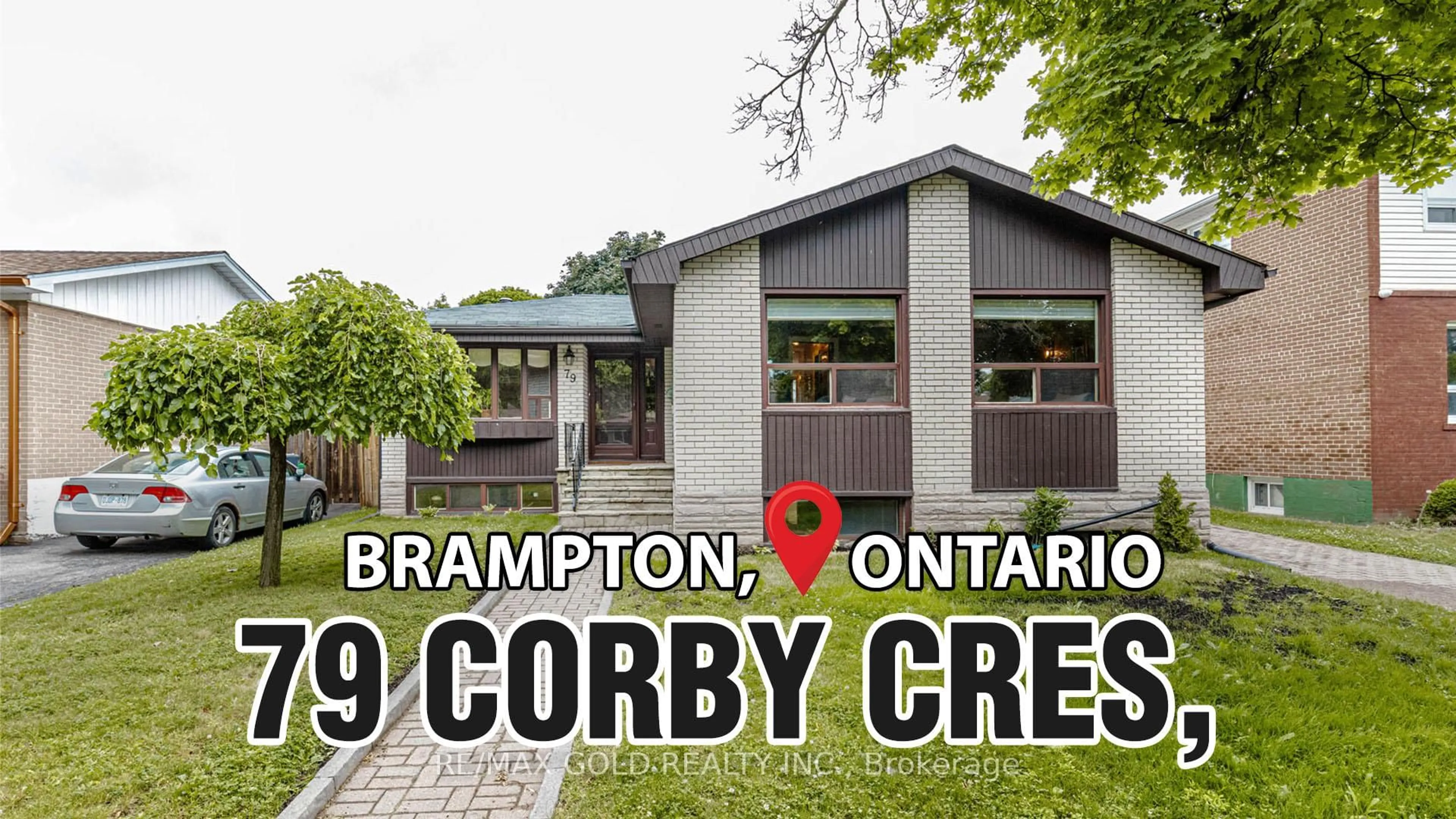 A pic from outside/outdoor area/front of a property/back of a property/a pic from drone, street for 79 Corby Cres, Brampton Ontario L6Y 1H3