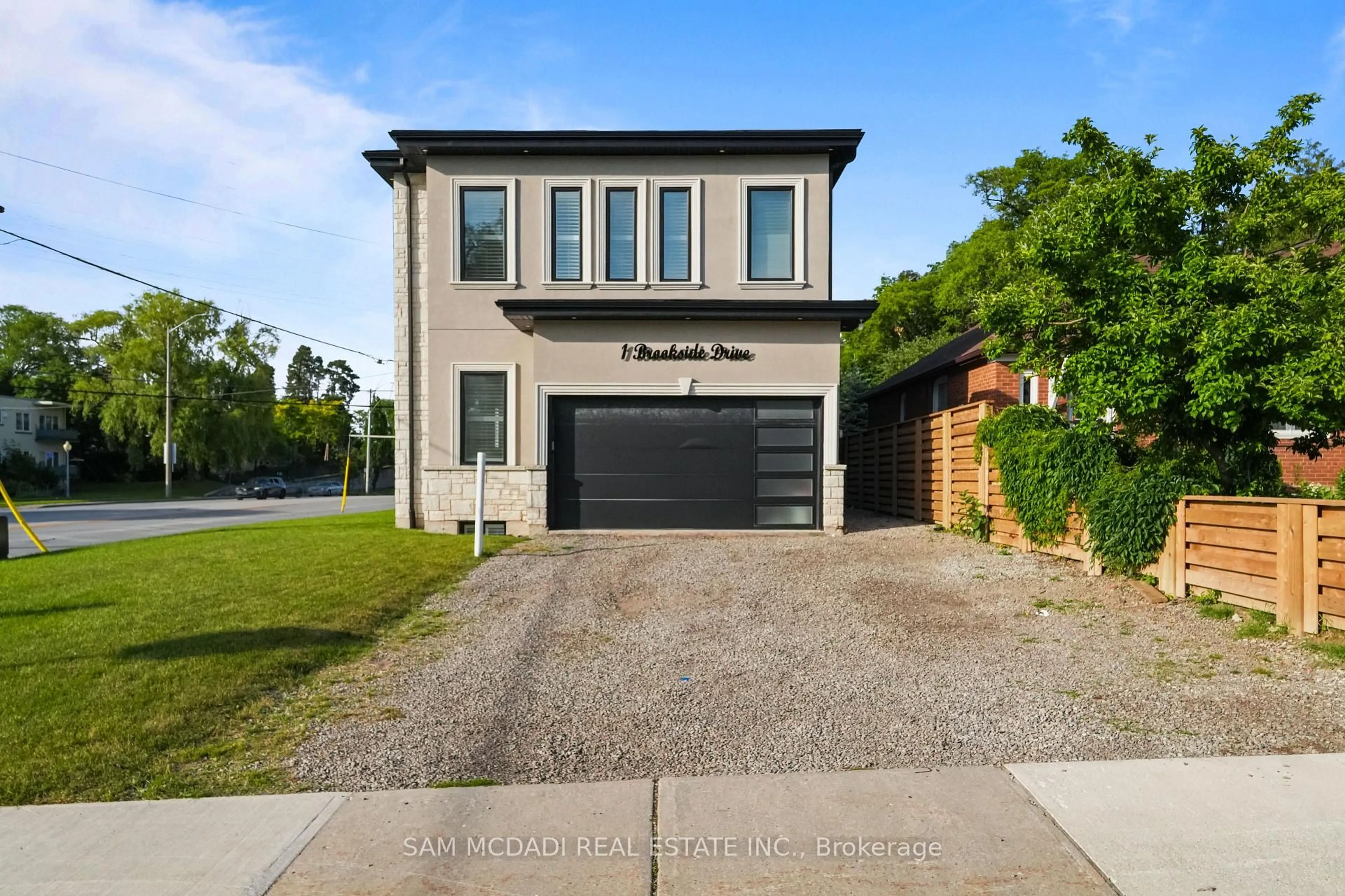 Home with brick exterior material, street for 1 Brookside Dr, Mississauga Ontario L5M 1H2