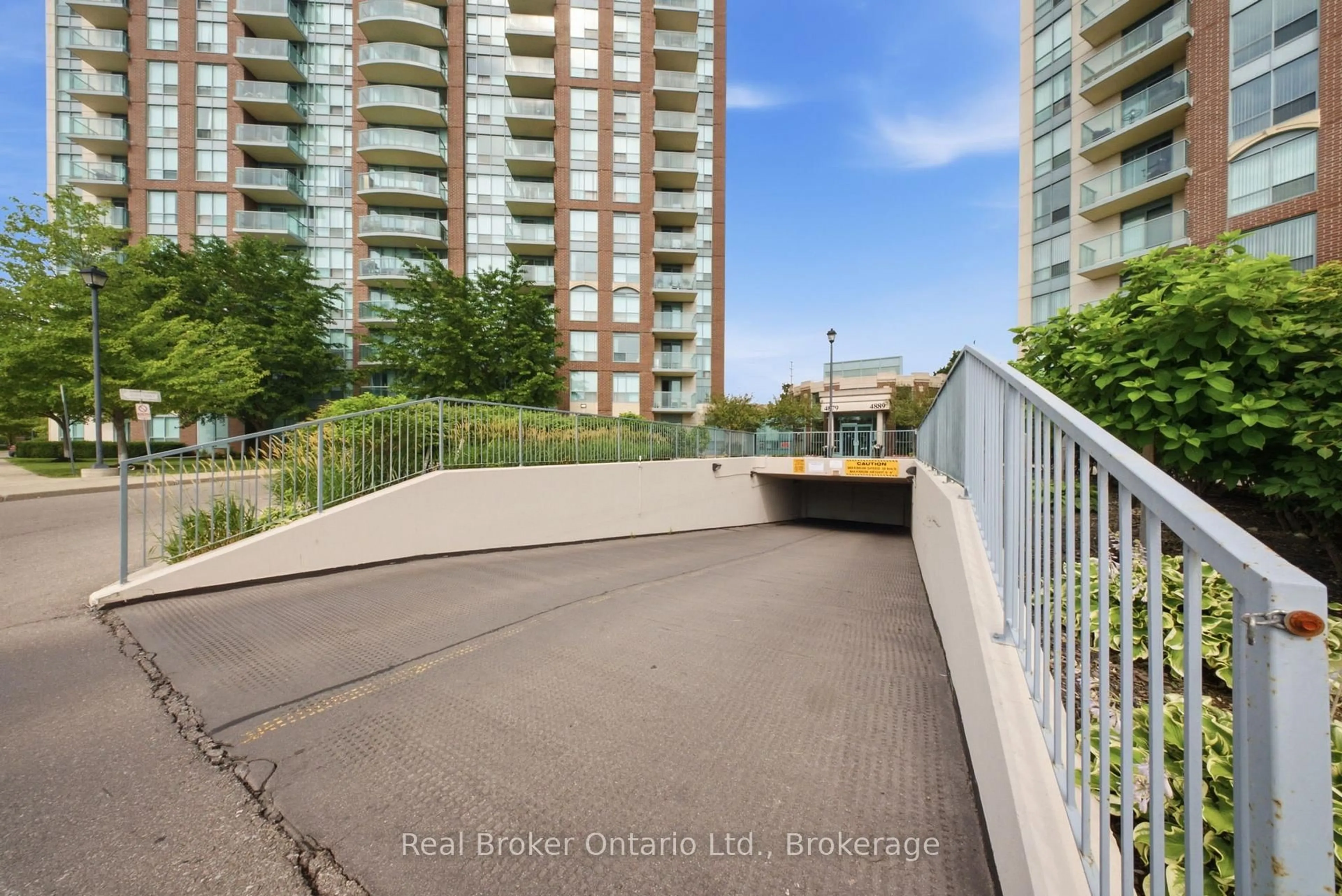 Balcony in the apartment, city buildings view from balcony for 4879 Kimbermount Ave #902, Mississauga Ontario L5M 7R8