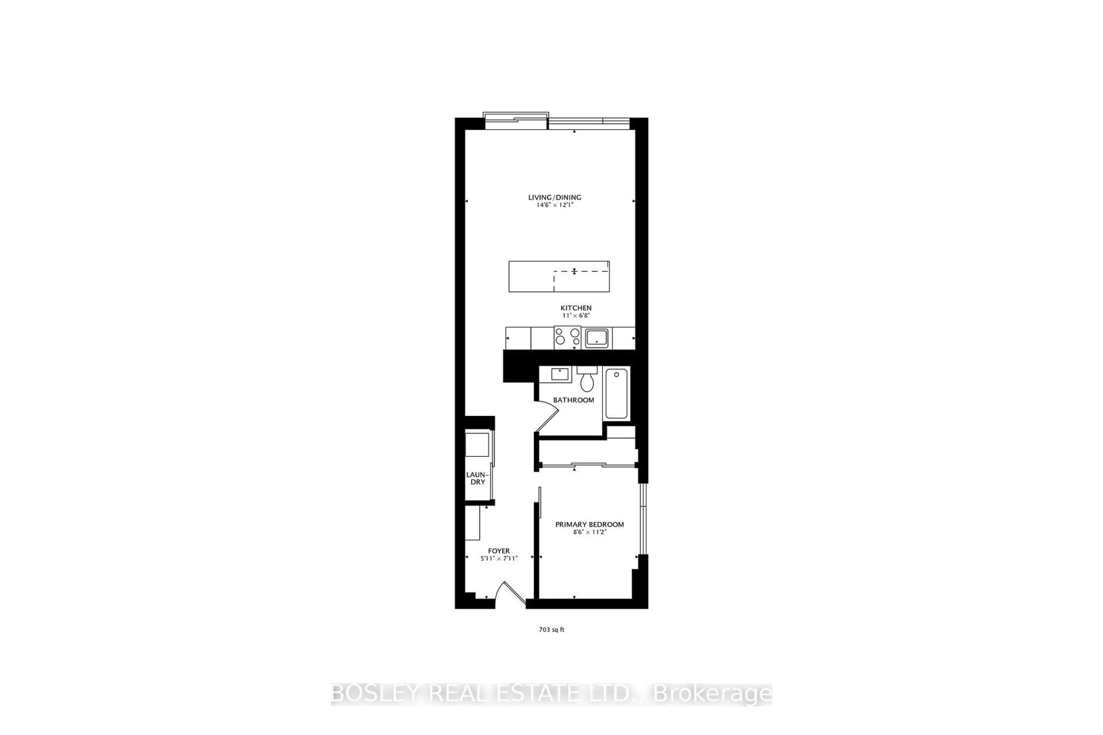 Floor plan for 1990 Bloor St #210, Toronto Ontario M6P 3L1
