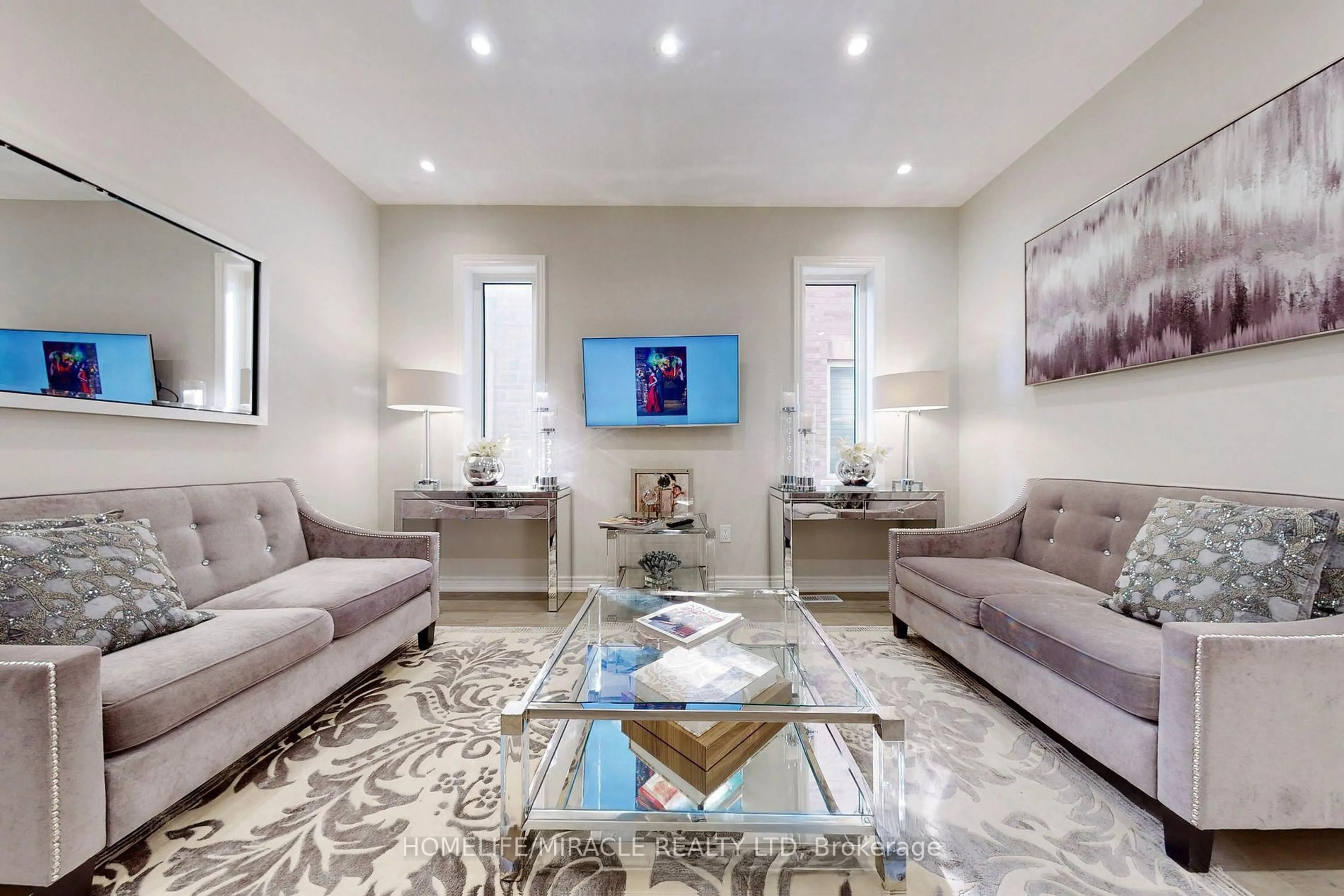 Living room with furniture, unknown for 18 Pearman Cres, Brampton Ontario L7A 4Y8