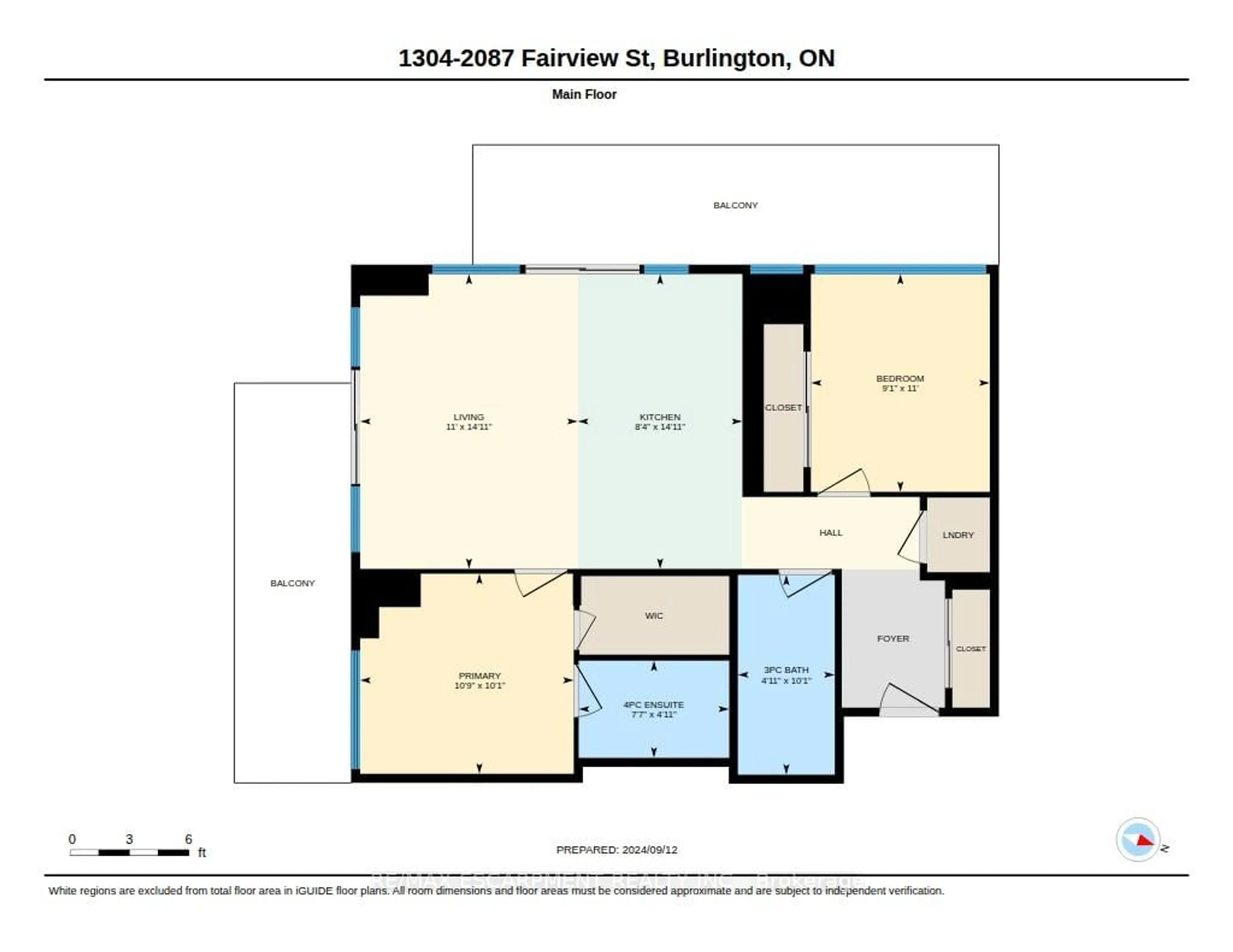 Floor plan for 2087 Fairview St #1304, Burlington Ontario L7R 0E5