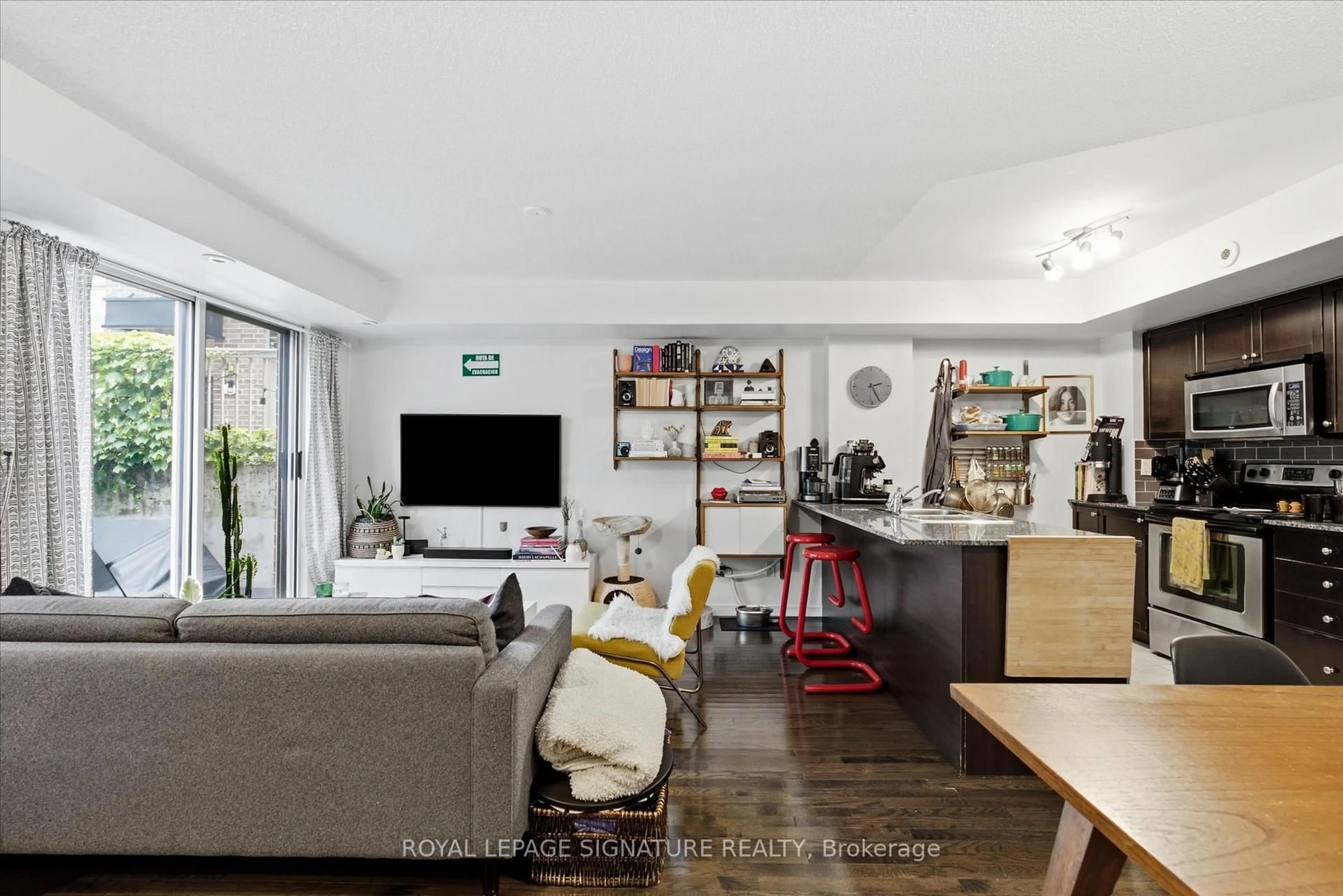 Living room with furniture, unknown for 5 Elsie Lane #TH135, Toronto Ontario M6P 3N3