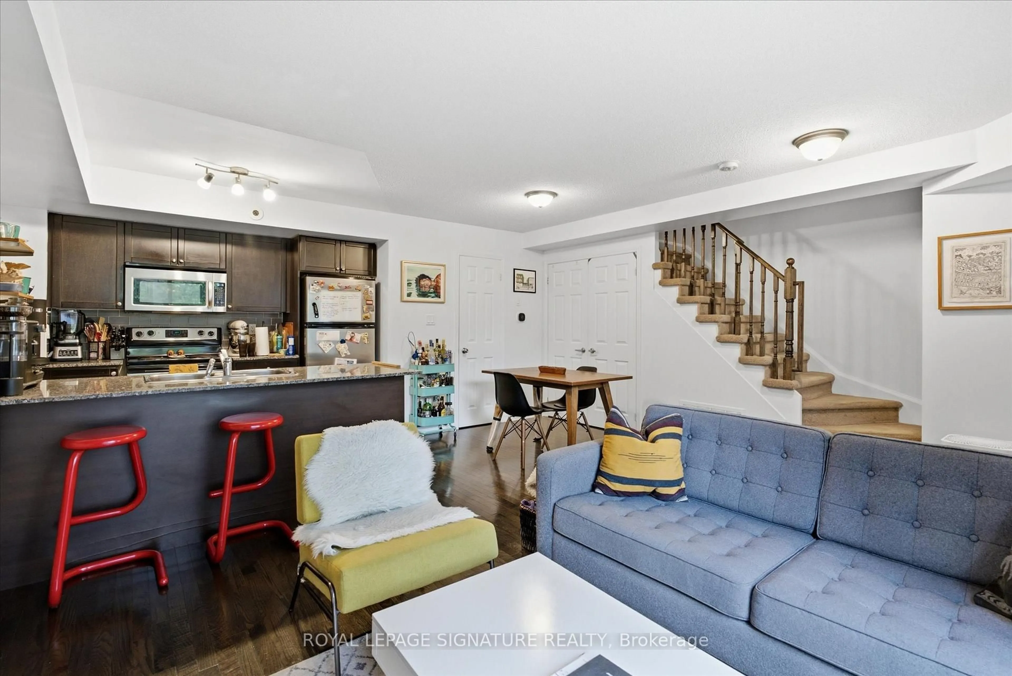 Living room with furniture, unknown for 5 Elsie Lane #TH135, Toronto Ontario M6P 3N3